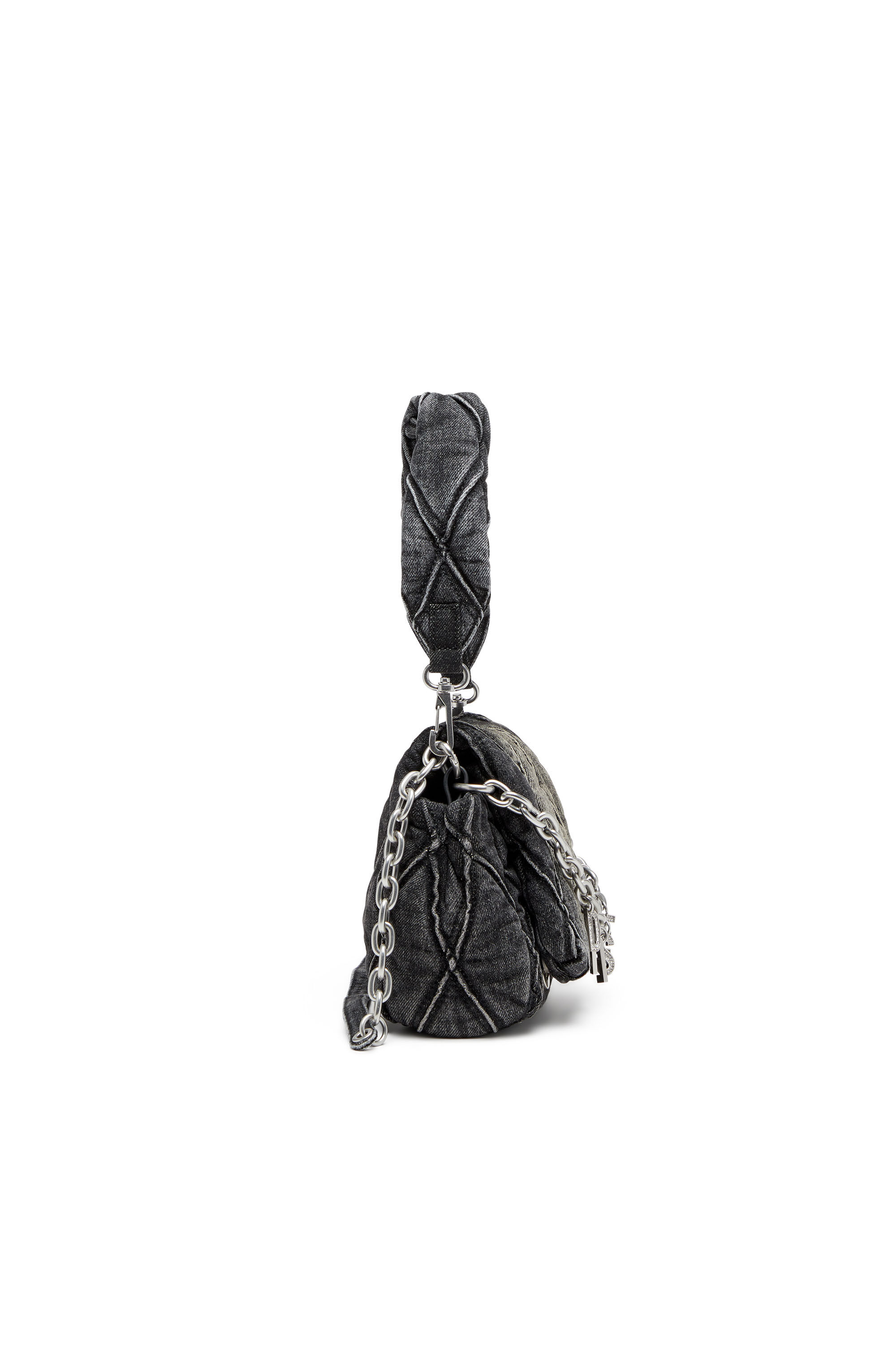 Women's Charm-D-Small shoulder bag in treated quilted denim
