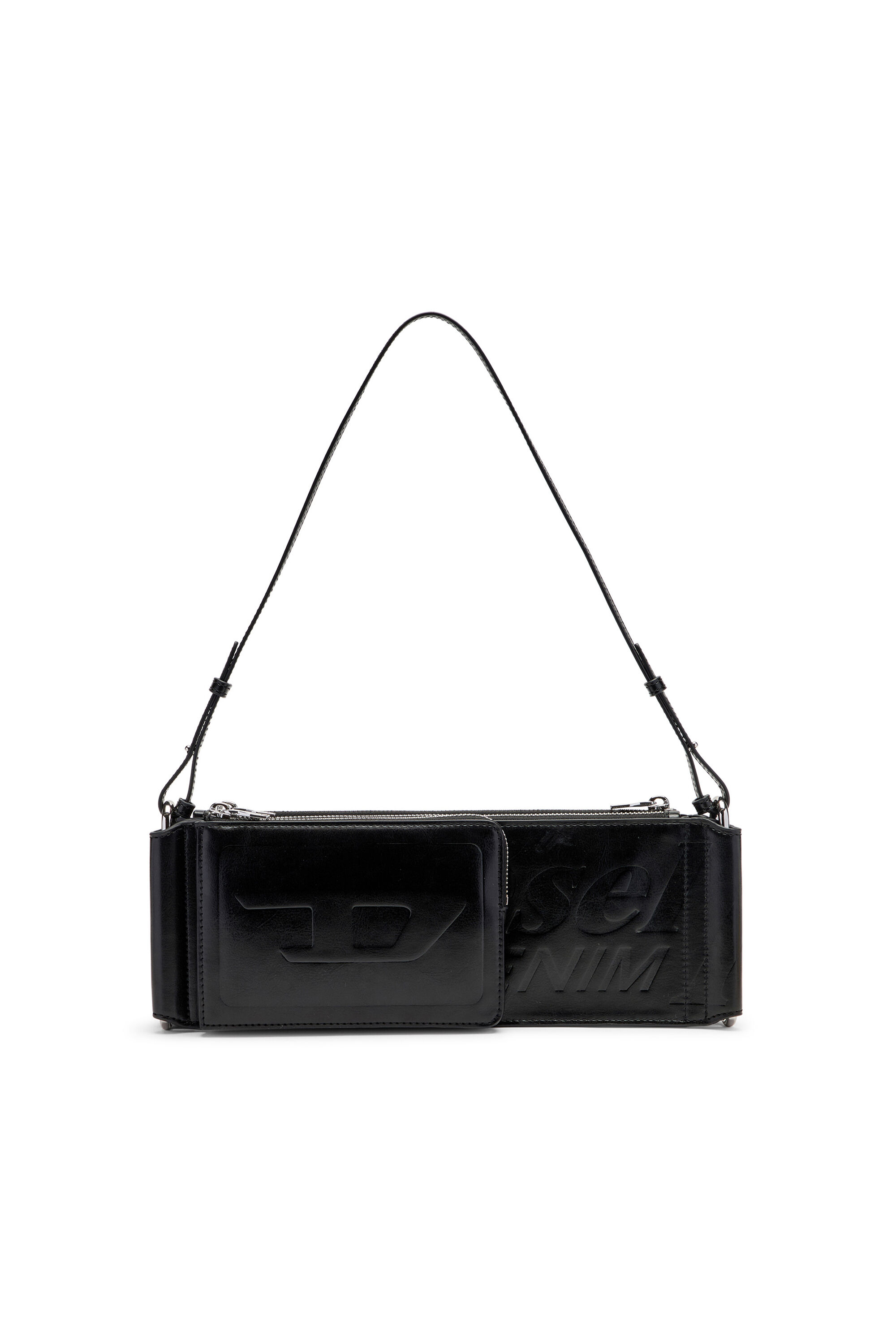 Diesel - FLAG-D SHOULDER BAG X, Unisex's Flag-D-Modular logo-embossed shoulder bag in Black - 1