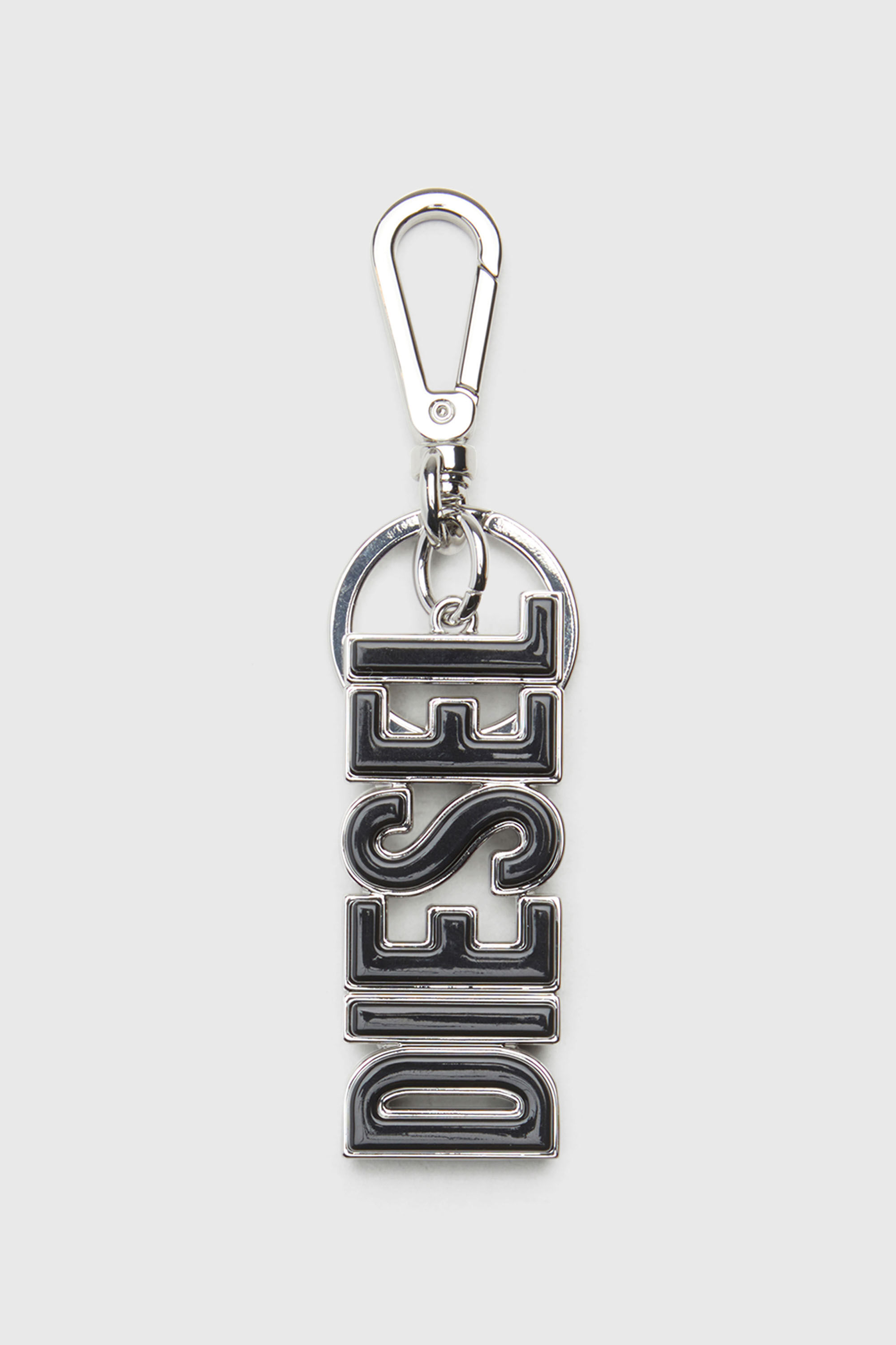 Diesel - DSL 3D KEY RING, Man's Metal and resin DIESEL keyring in Black/Silver - 1