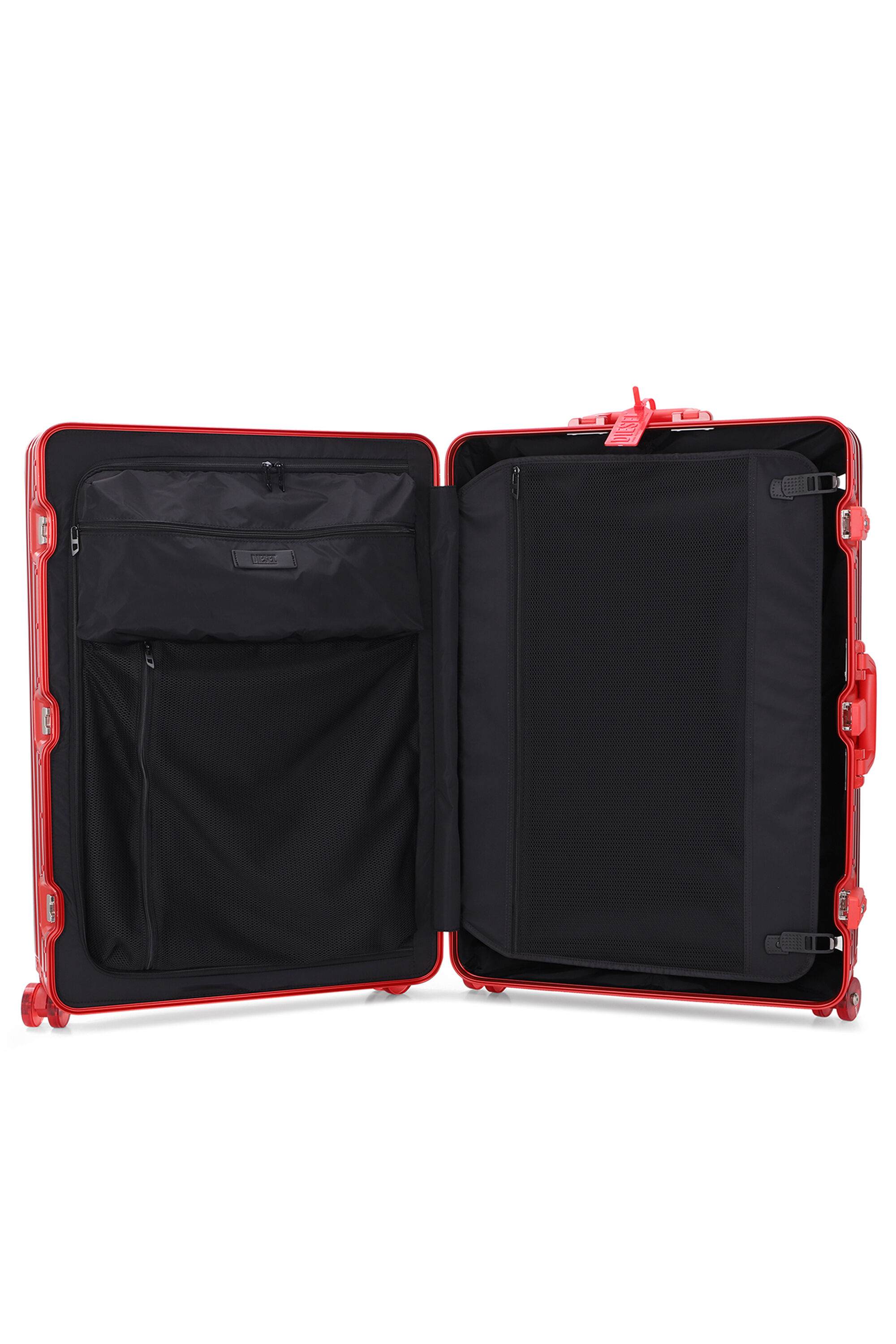 Diesel - DIESEL ALUMINUM TROLLEY- DSL002, Unisex's Aluminum suitcase size L in Red - 3