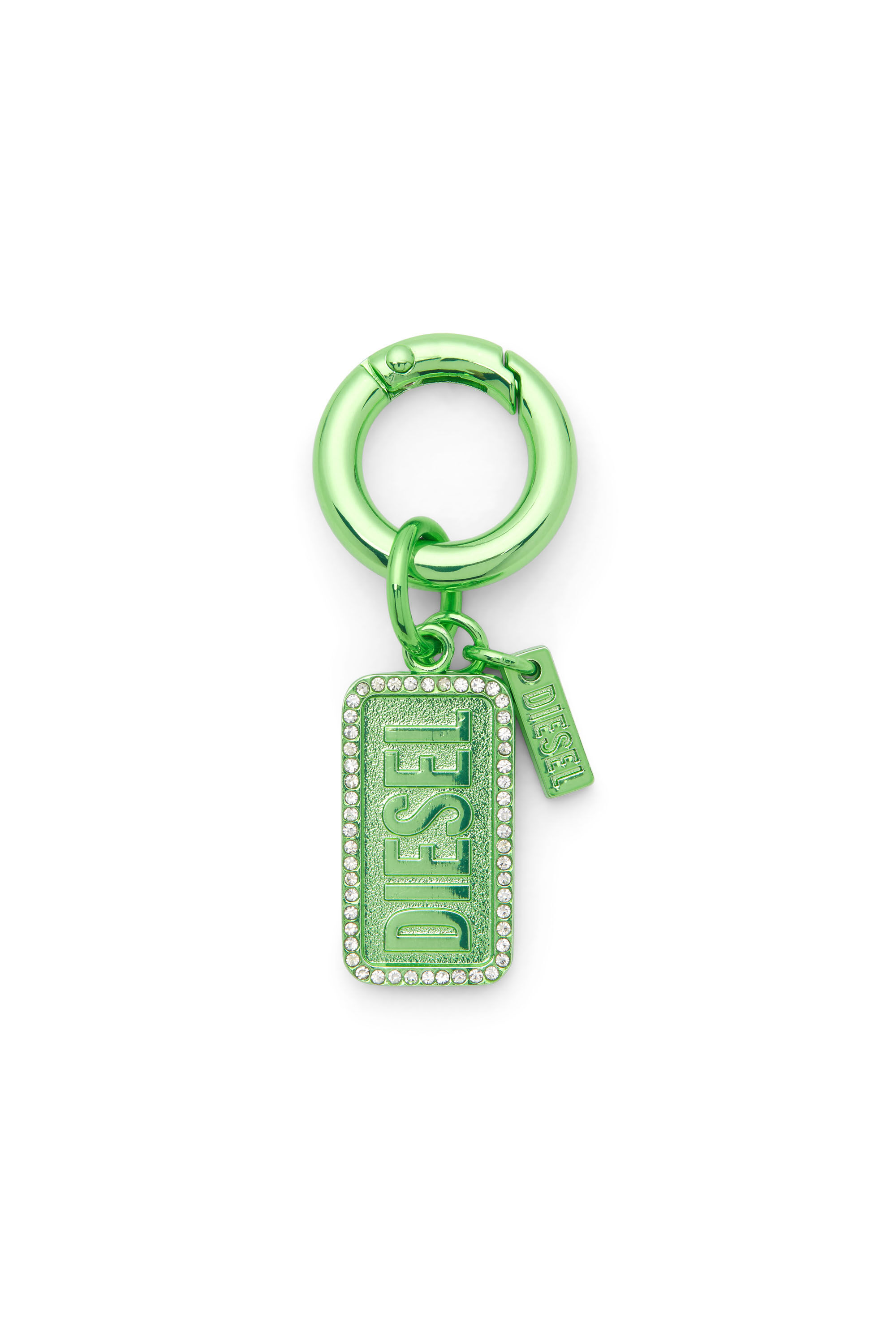 Diesel - CHARM-DIESEL, Unisex's Metal keyring with Diesel logo and rhinestones in Green - 1