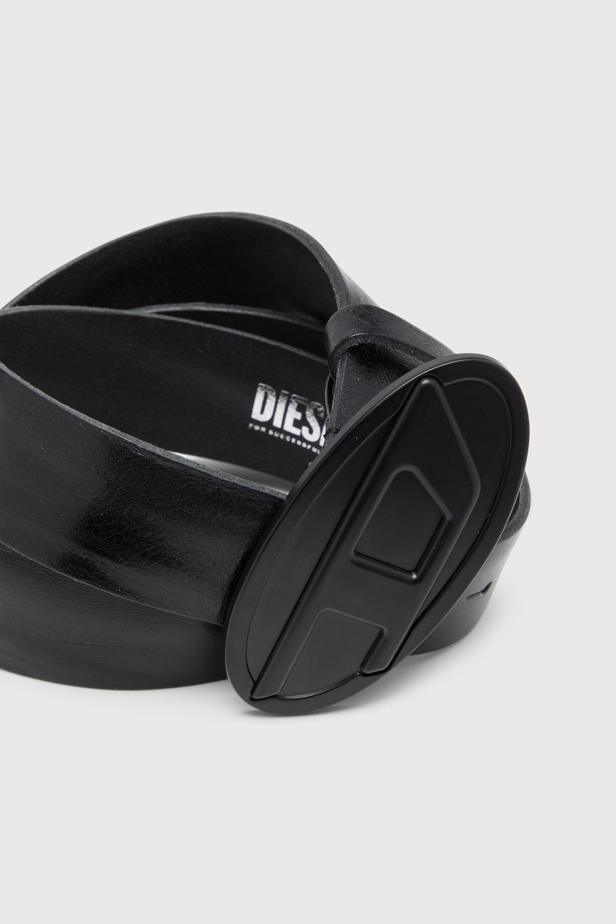 Diesel - B-1DR 2.0, Man's 4cm belt in waxed leather in Black - 3