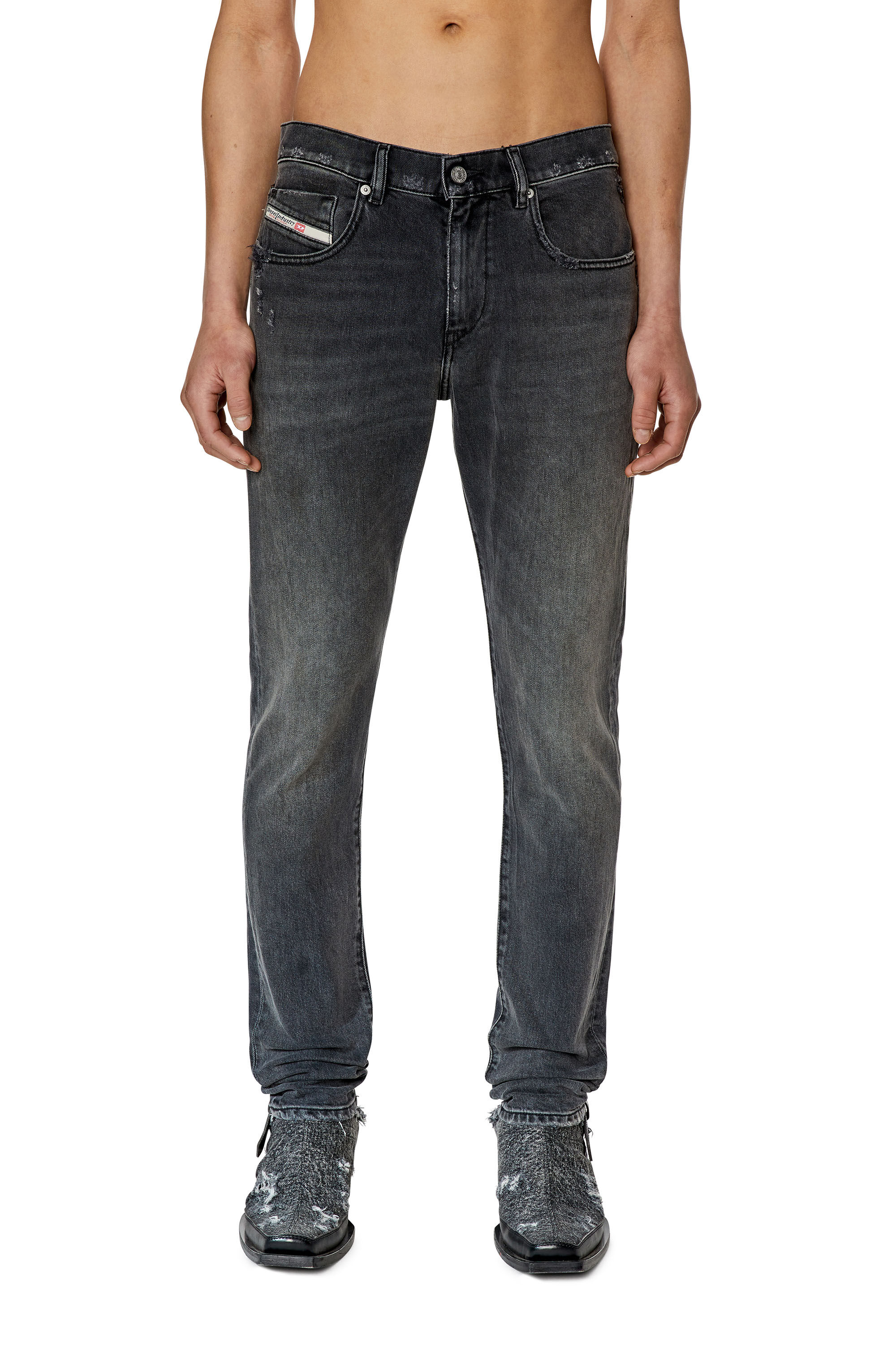 Diesel - 2019 D-Strukt 09F18 Slim Jeans, Black/Dark grey - Image 3