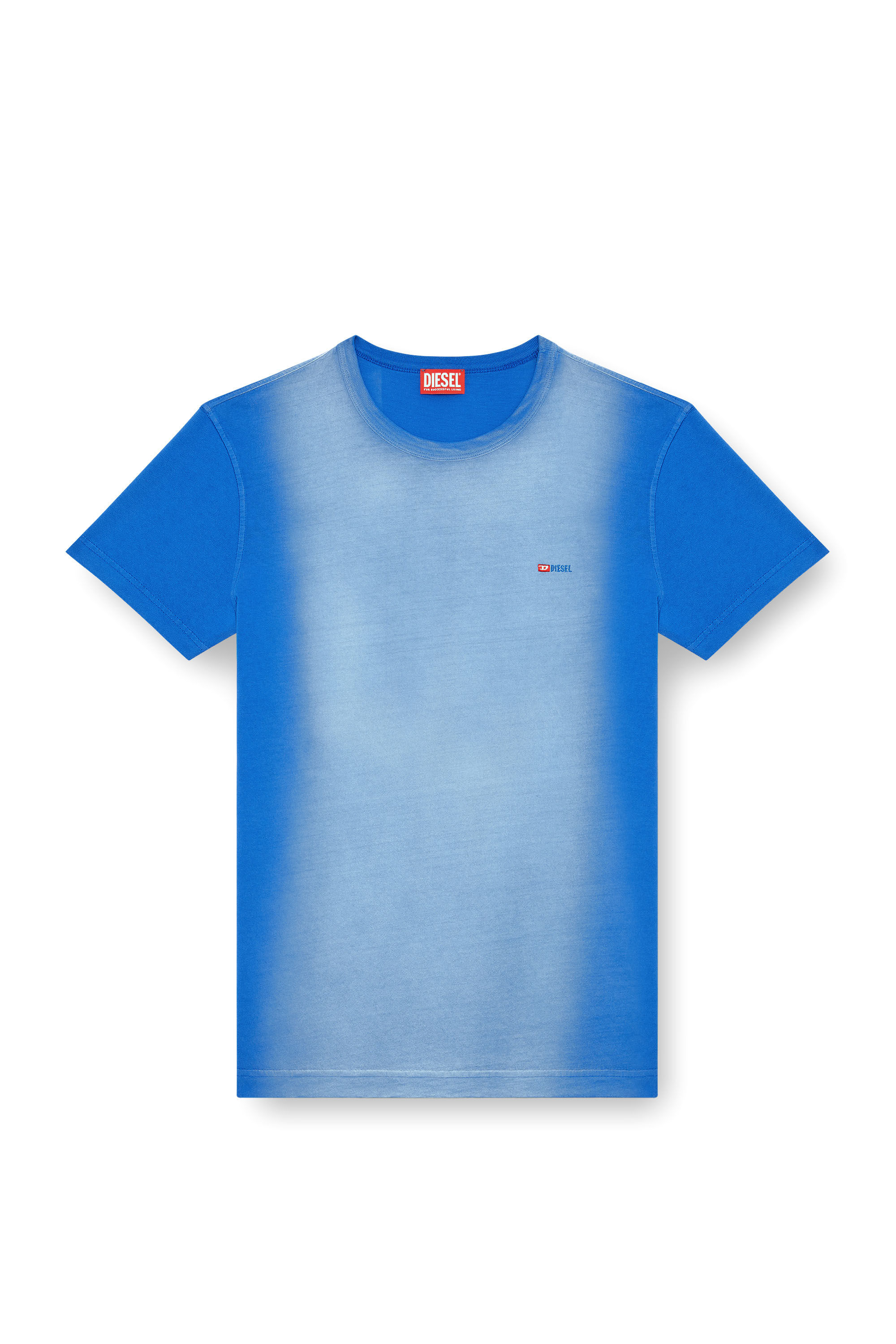 Diesel - T-ADJUST-Q2, Man T-shirt in sprayed cotton jersey in Blue - Image 2