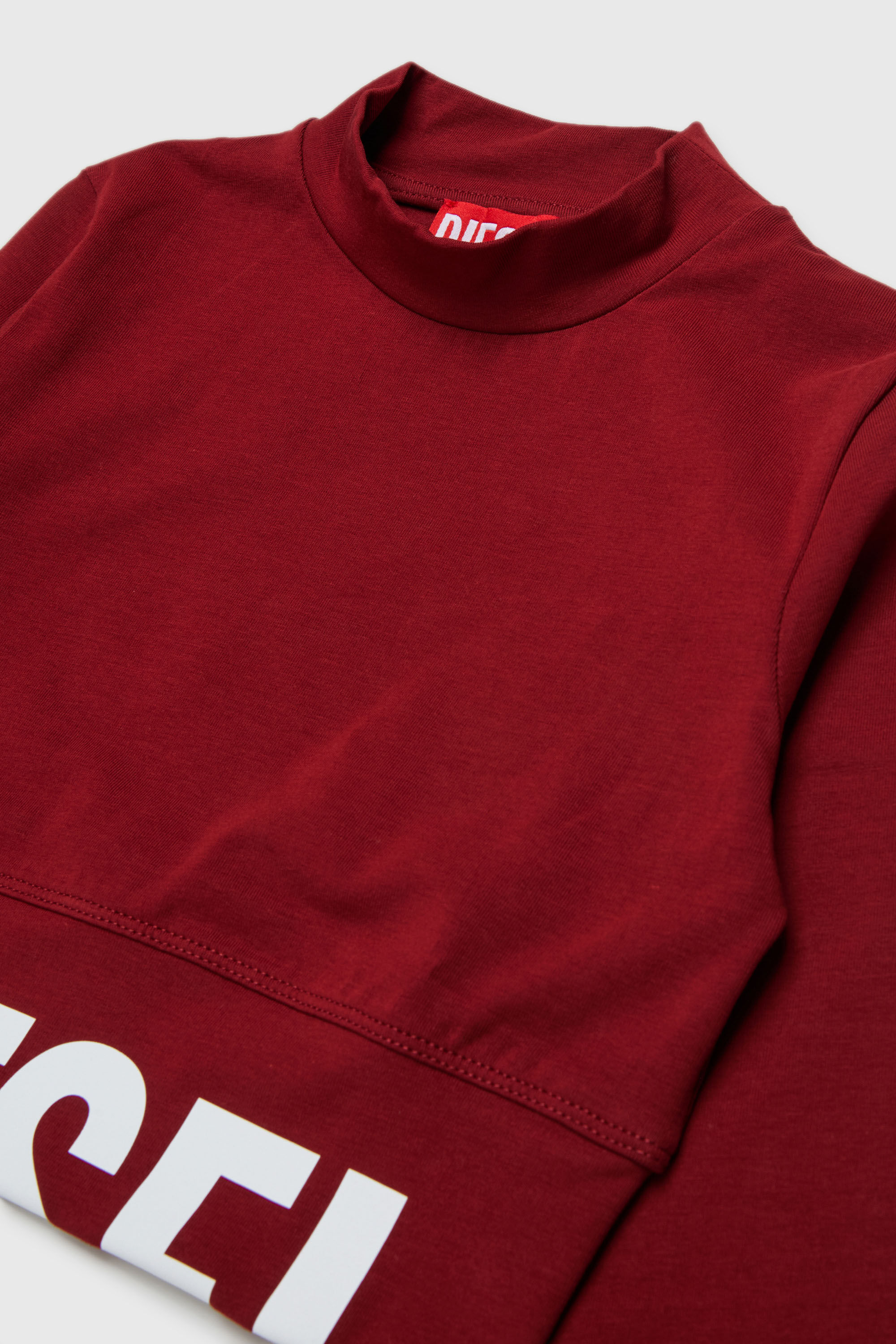 Diesel - TCEFILS, Woman's Crop top with cut-off logo in Red - 3