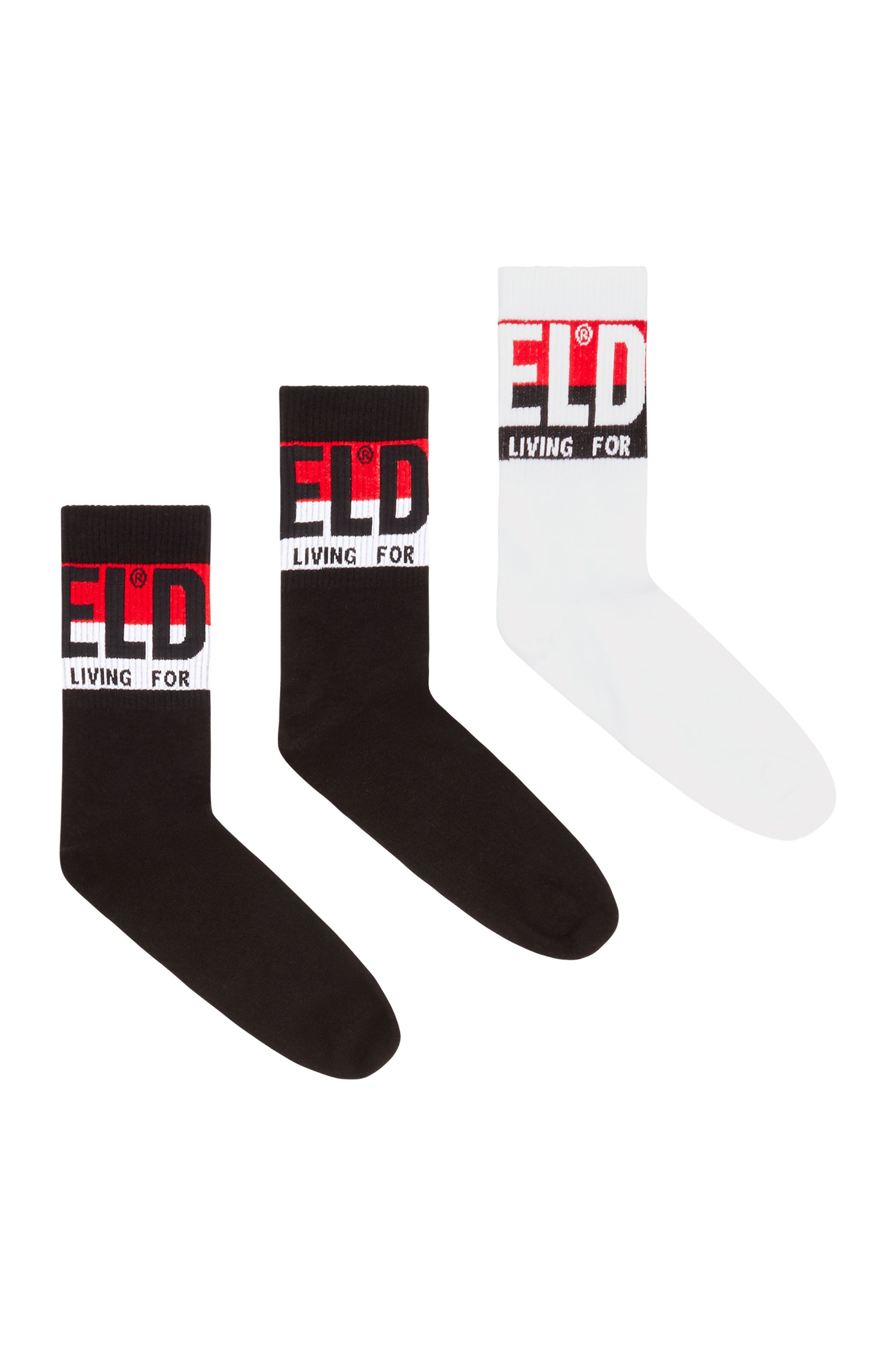 Diesel - SKM-RAY-THREEPACK, Man's 3-pack of socks with logo cuffs in null - 1