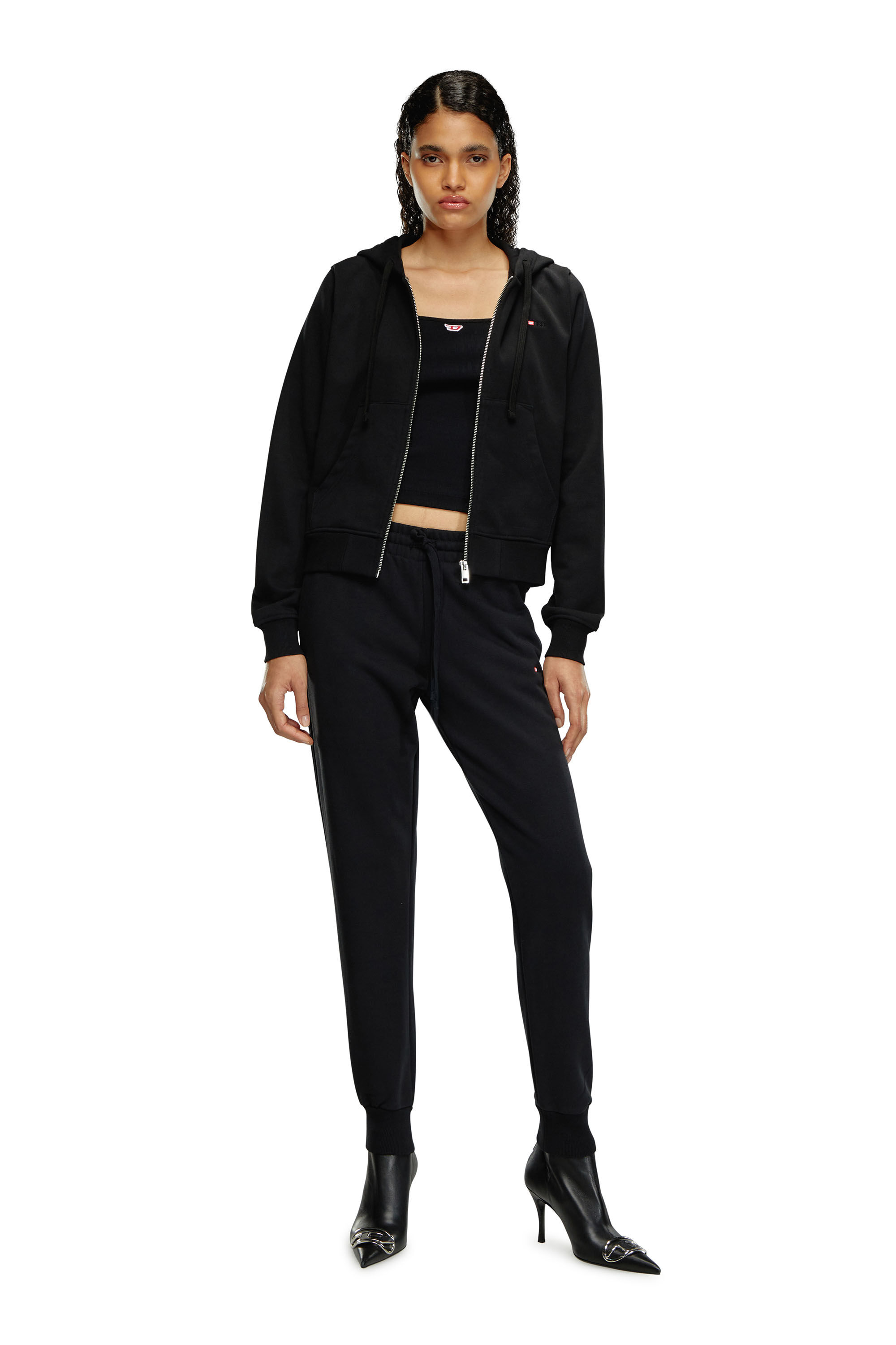 Diesel - F-REGGY-HOOD-ZIP-MICRODIV, Black - Image 1