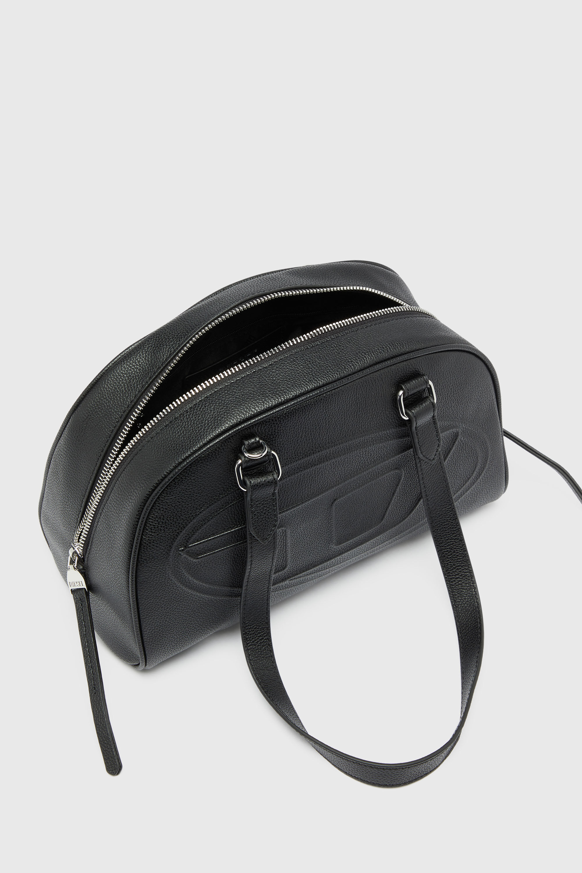 00s diesel leather boston bag アーカイブ Women's 1DR Dome - Leather Boston bag with embossed logo | Black