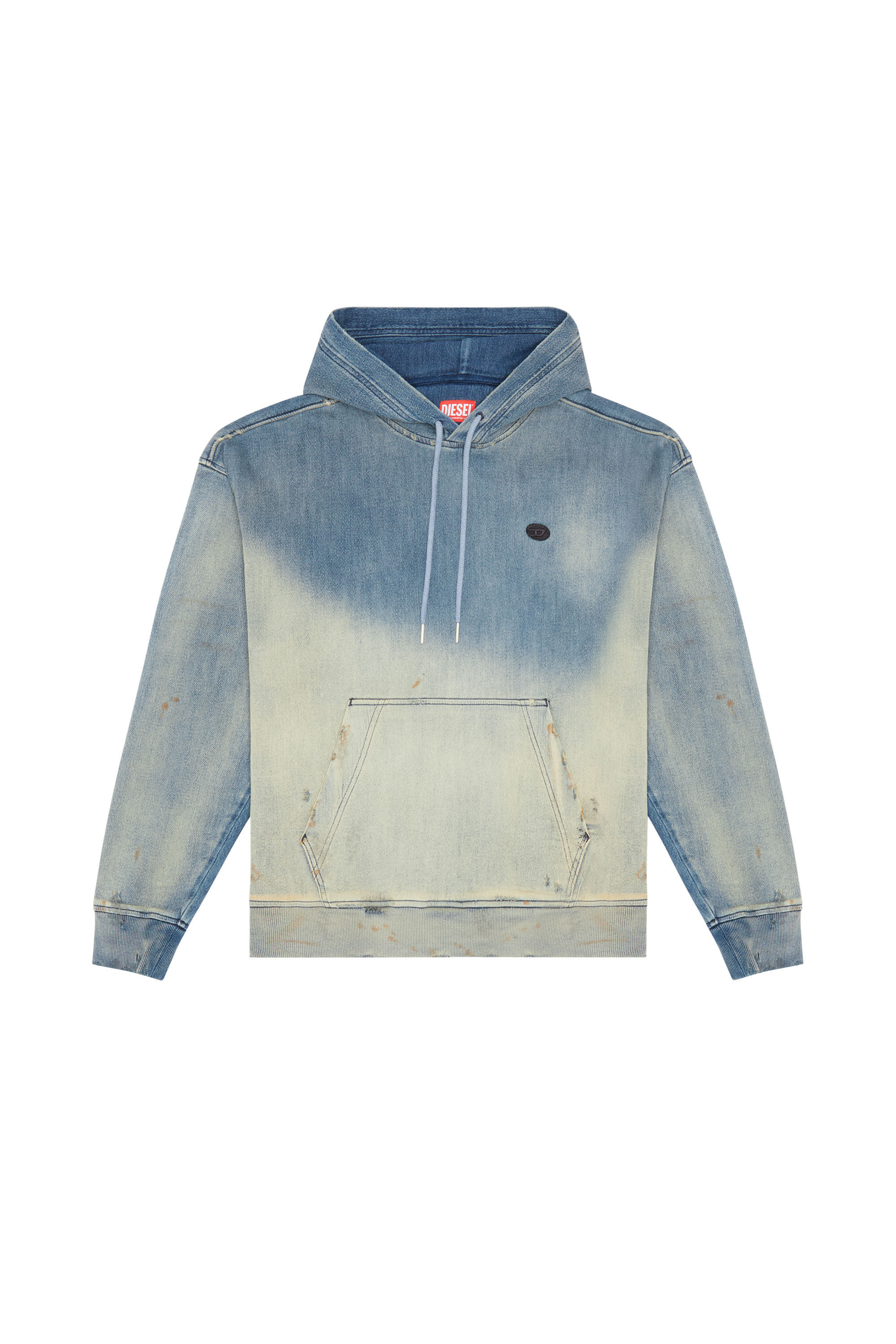 Diesel - D-UM-RIB D-UM-RIB TRACK DENIM HOODIE, Light Blue - Image 2