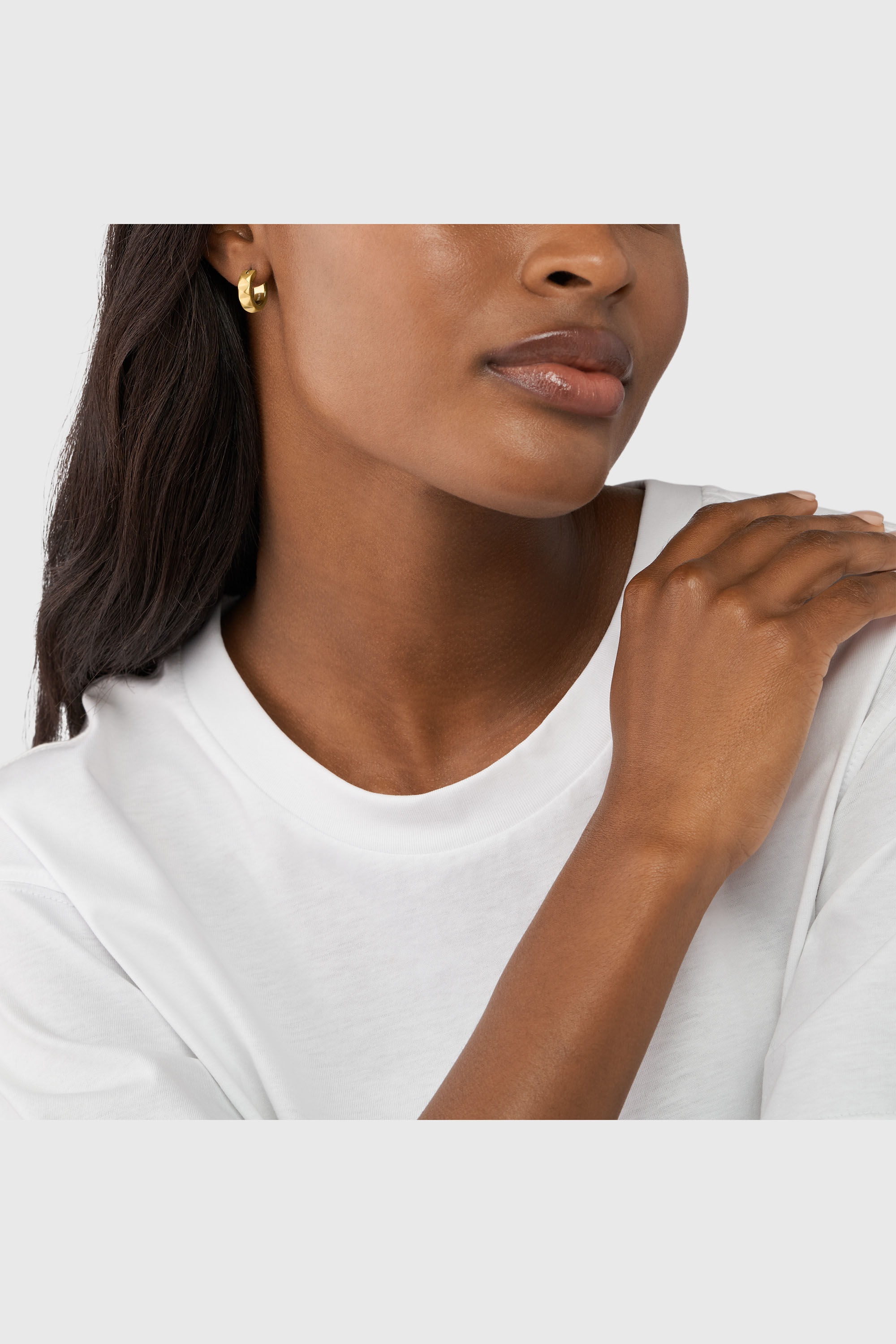 Diesel - DX1417, Unisex's Gold-Tone Stainless Steel single hoop earring in Gold - 3