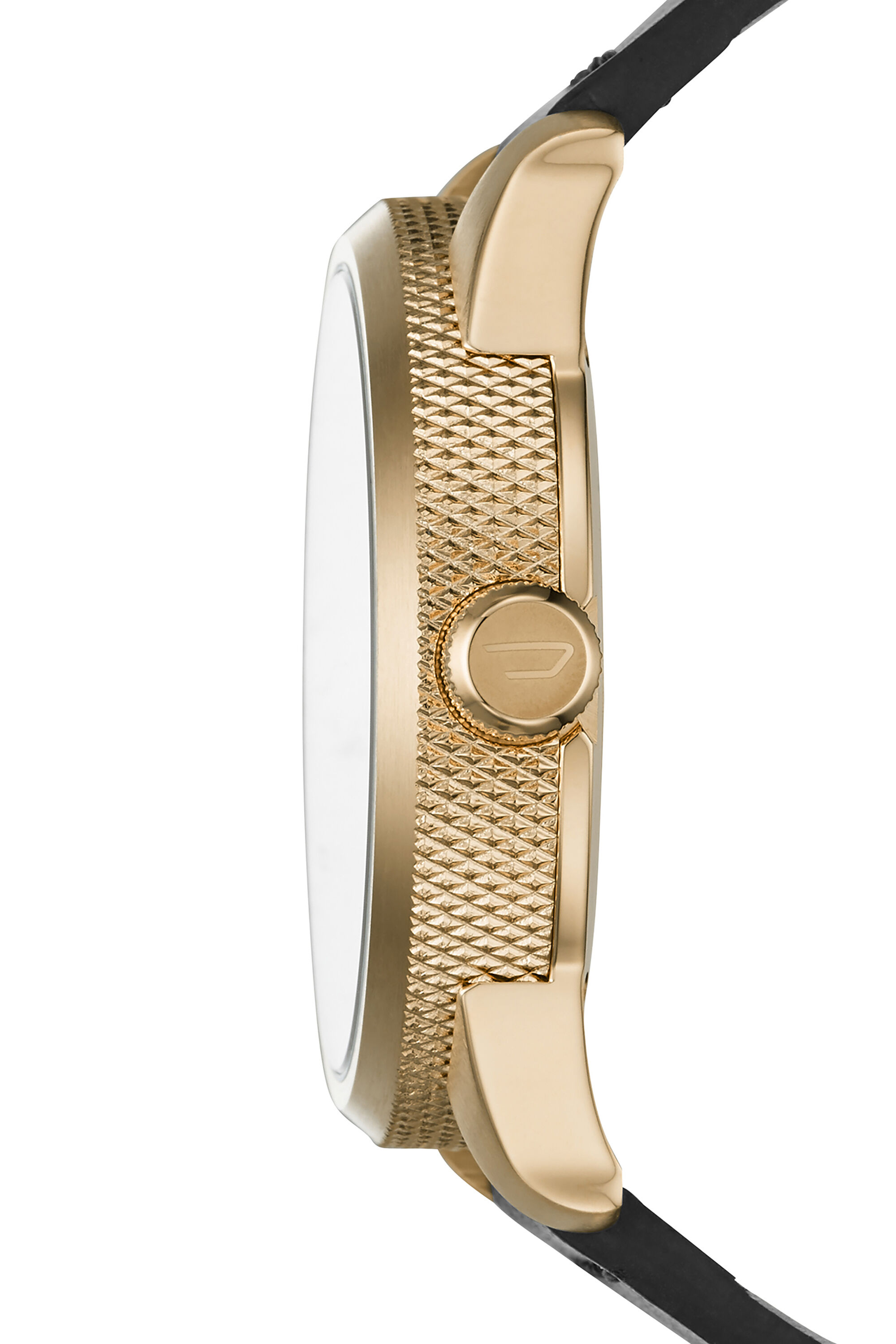 Diesel - DZ1801, Man's Leather watch with gold-tone case in Black/Gold - 2