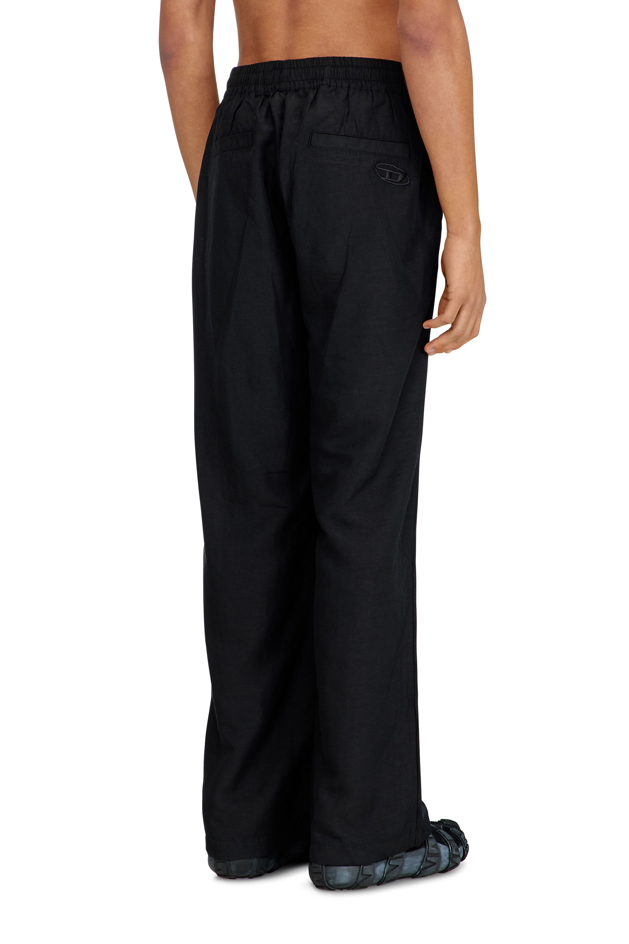 Diesel - P-THECK-PGBS, Unisex's Linen-blend pants in Black - 4