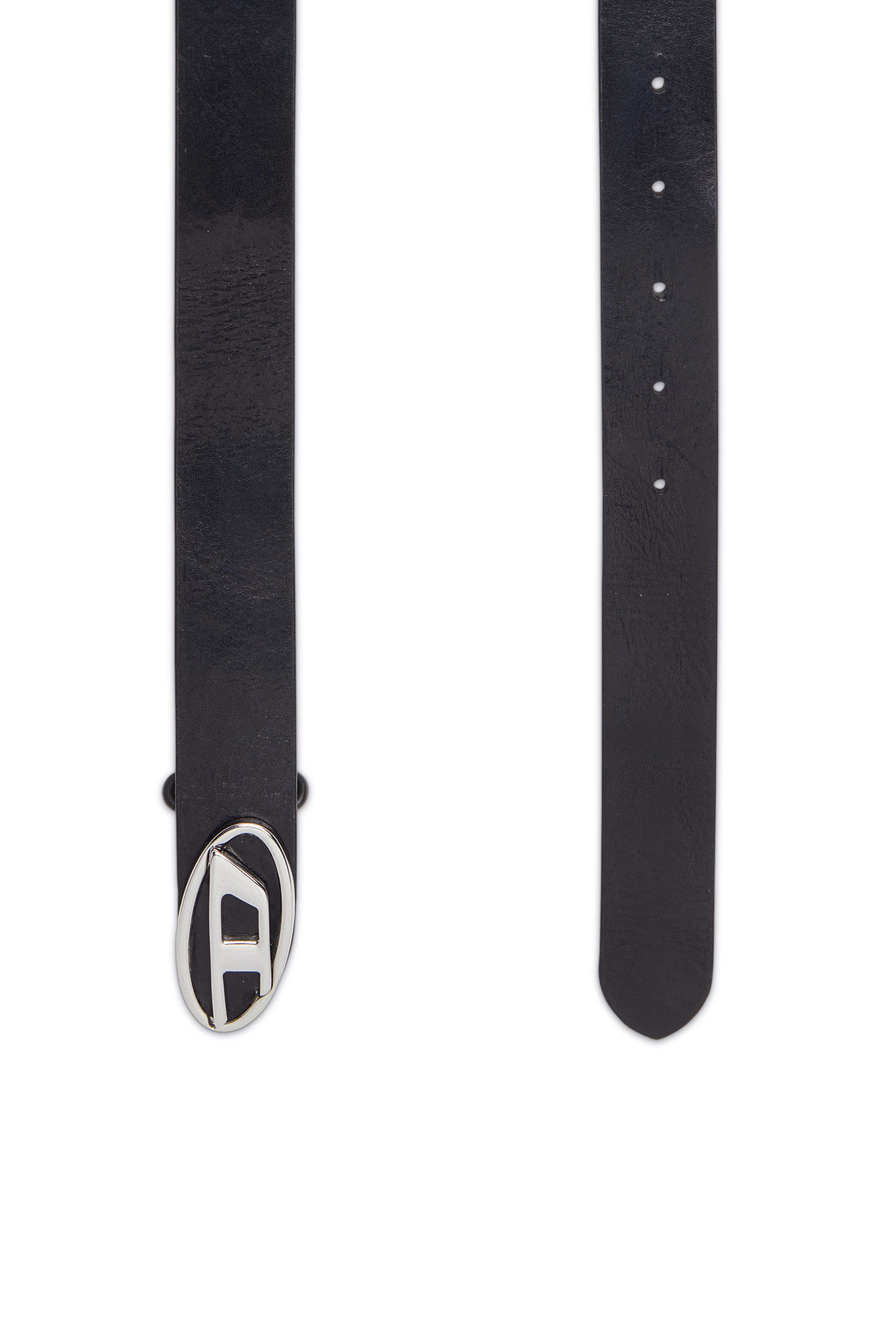 Diesel - B-1DR-LAYER, Man's 2.9cm leather belt with oval d logo in Black - 2