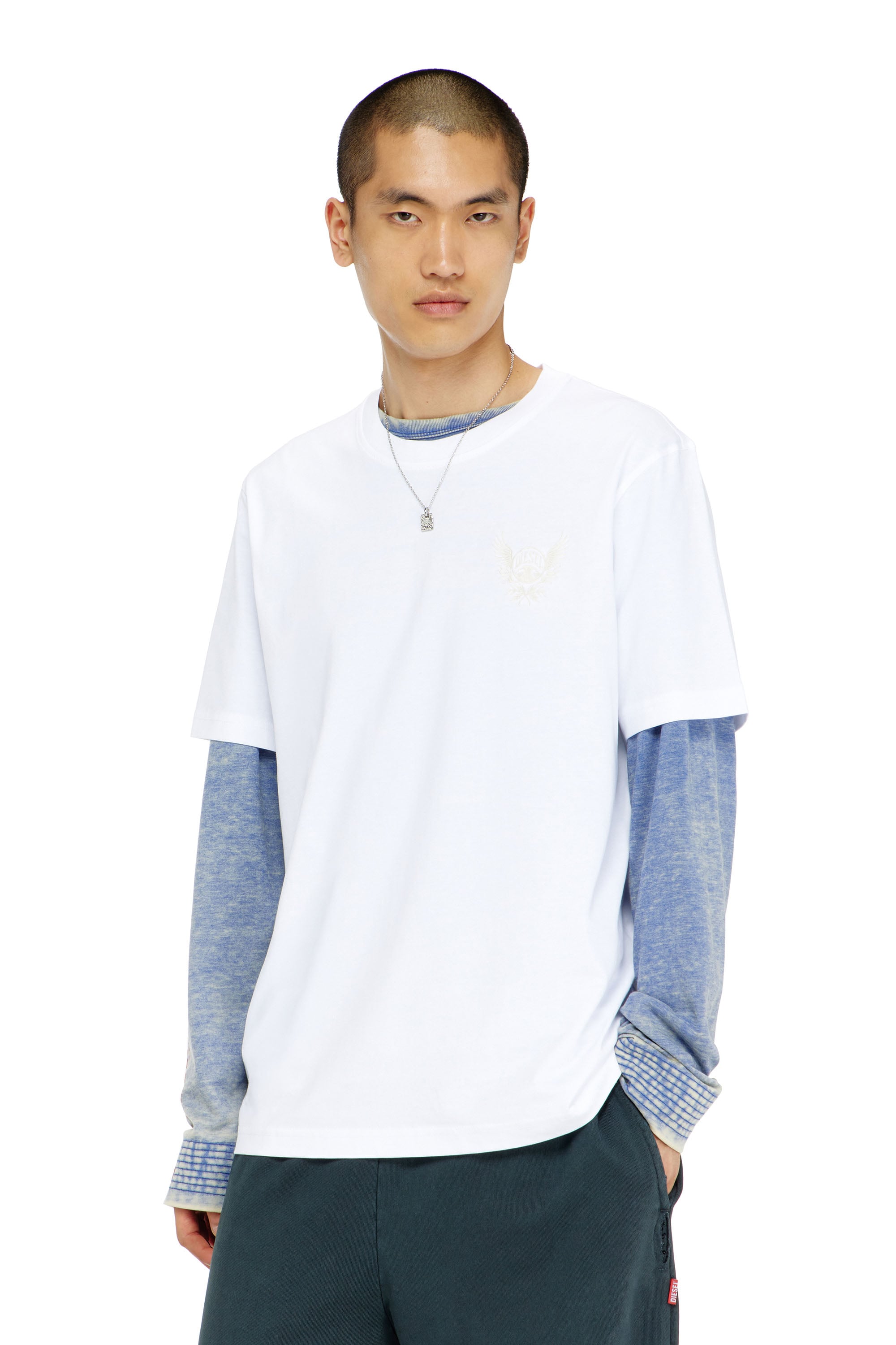 Diesel - T-ADJUST-AA8, Man's Cotton T-shirt with chest logo motif in White - 1