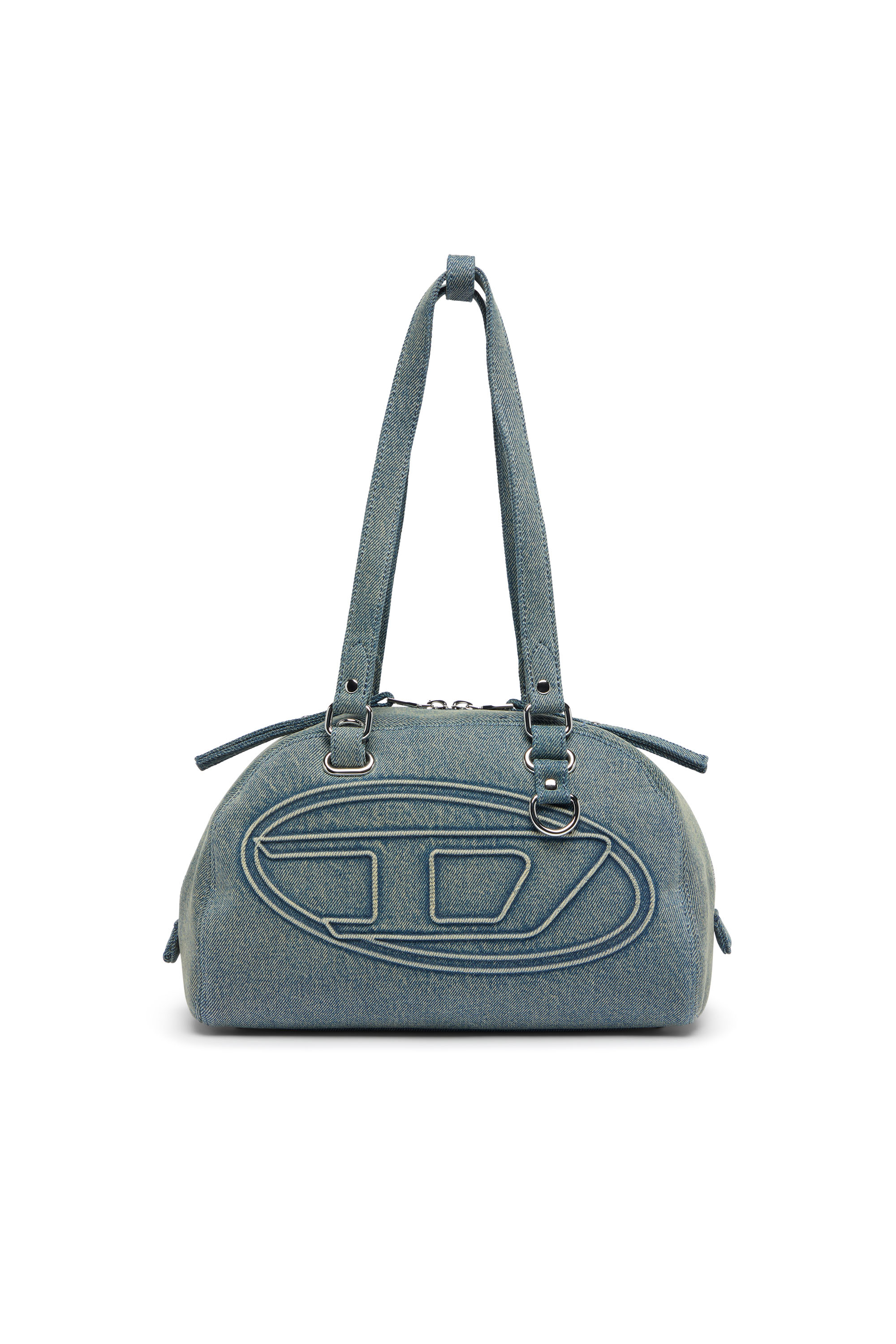 Diesel - 1DR DOME SOFT SHOULDER, Unisex's 1DR Dome-Shoulder bag in denim with Oval D logo in Light Blue - 2