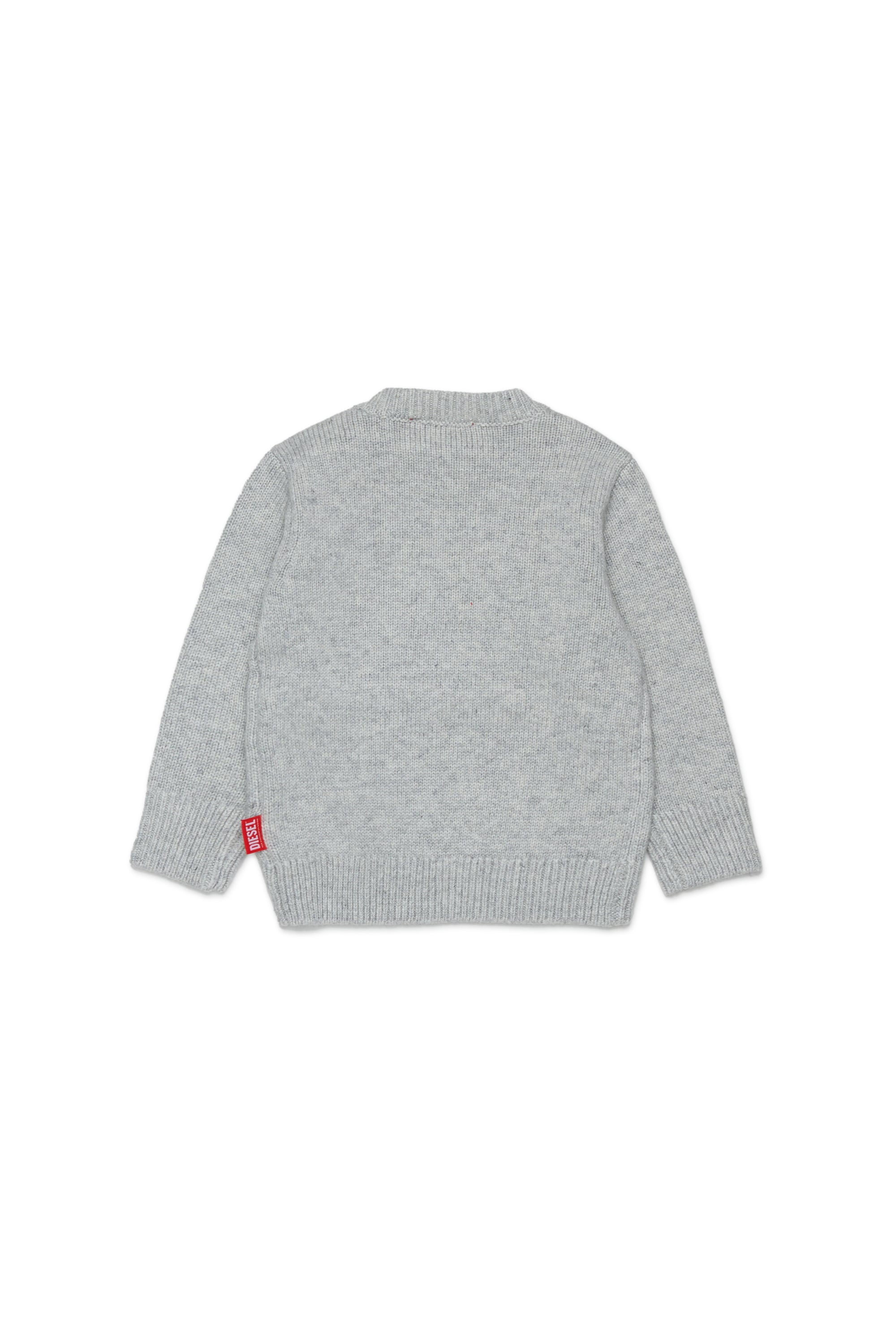 Diesel - KOMYB, Man's Cashmere-enriched jumper with big Oval D in Grey - 2