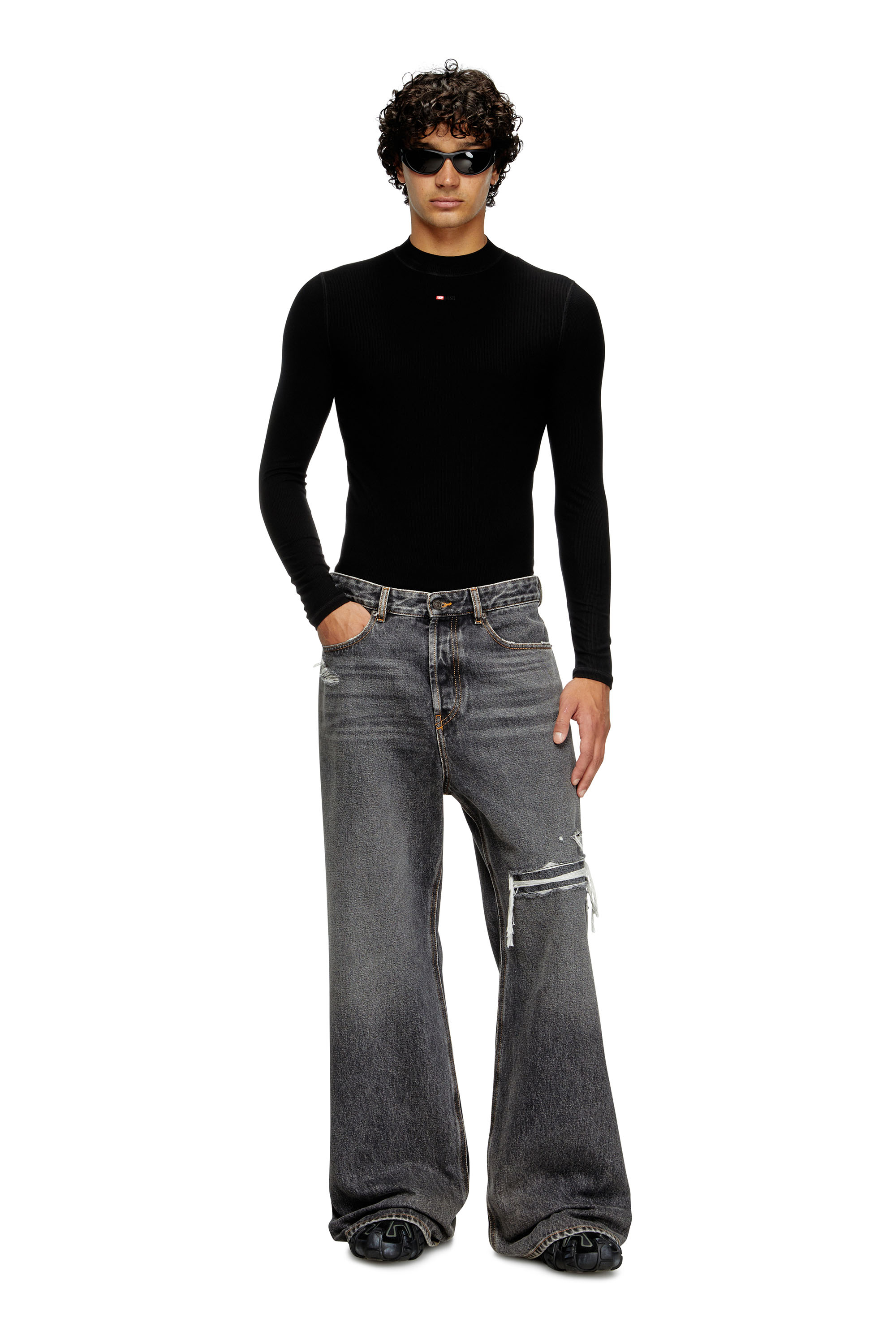 Diesel - D-Rise 007F6 Straight Jeans, Black/Dark grey - Image 5