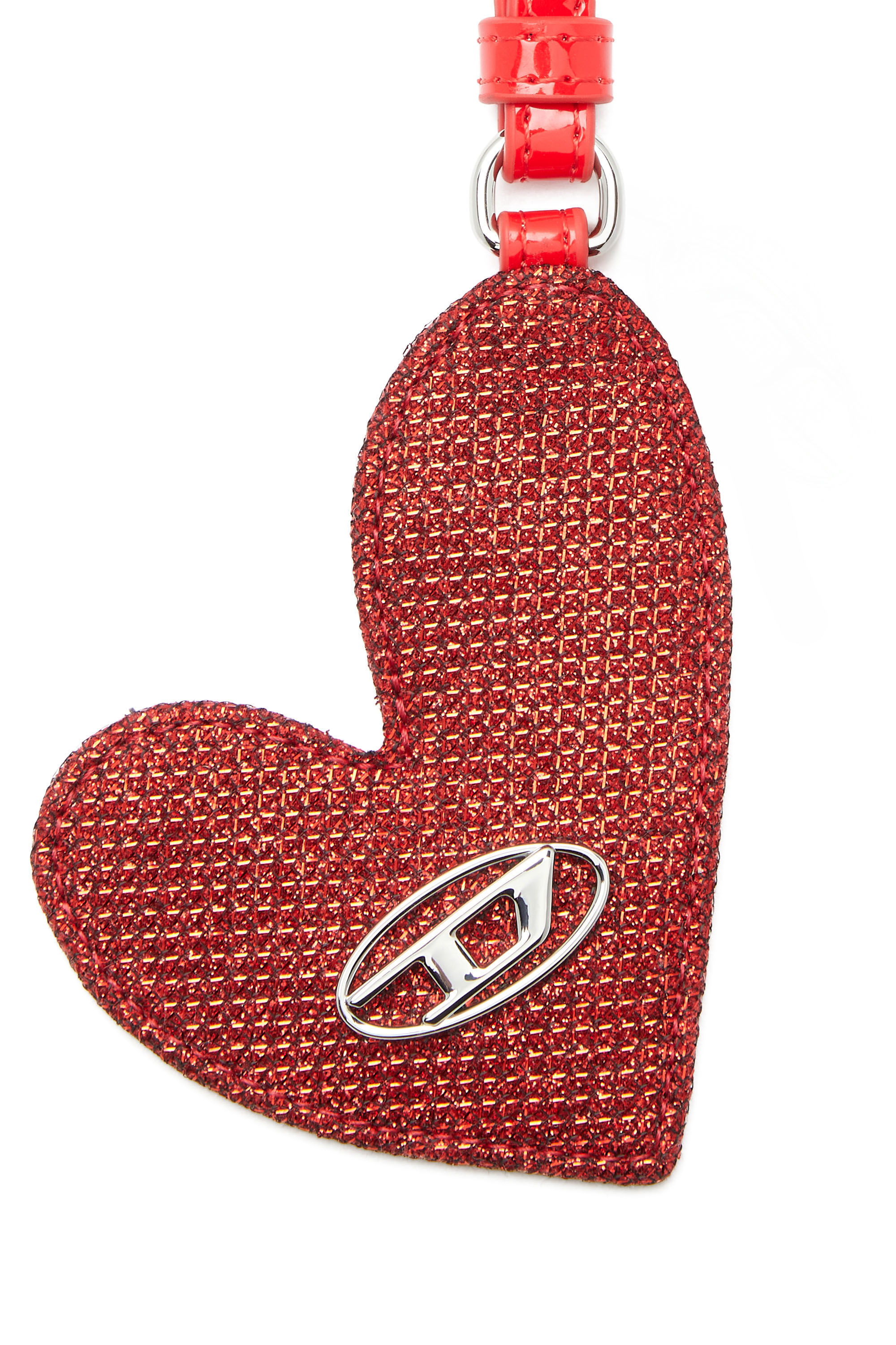 Diesel - PLAY MIRROR, Woman's Heart charm with logo in metal in Red - 4
