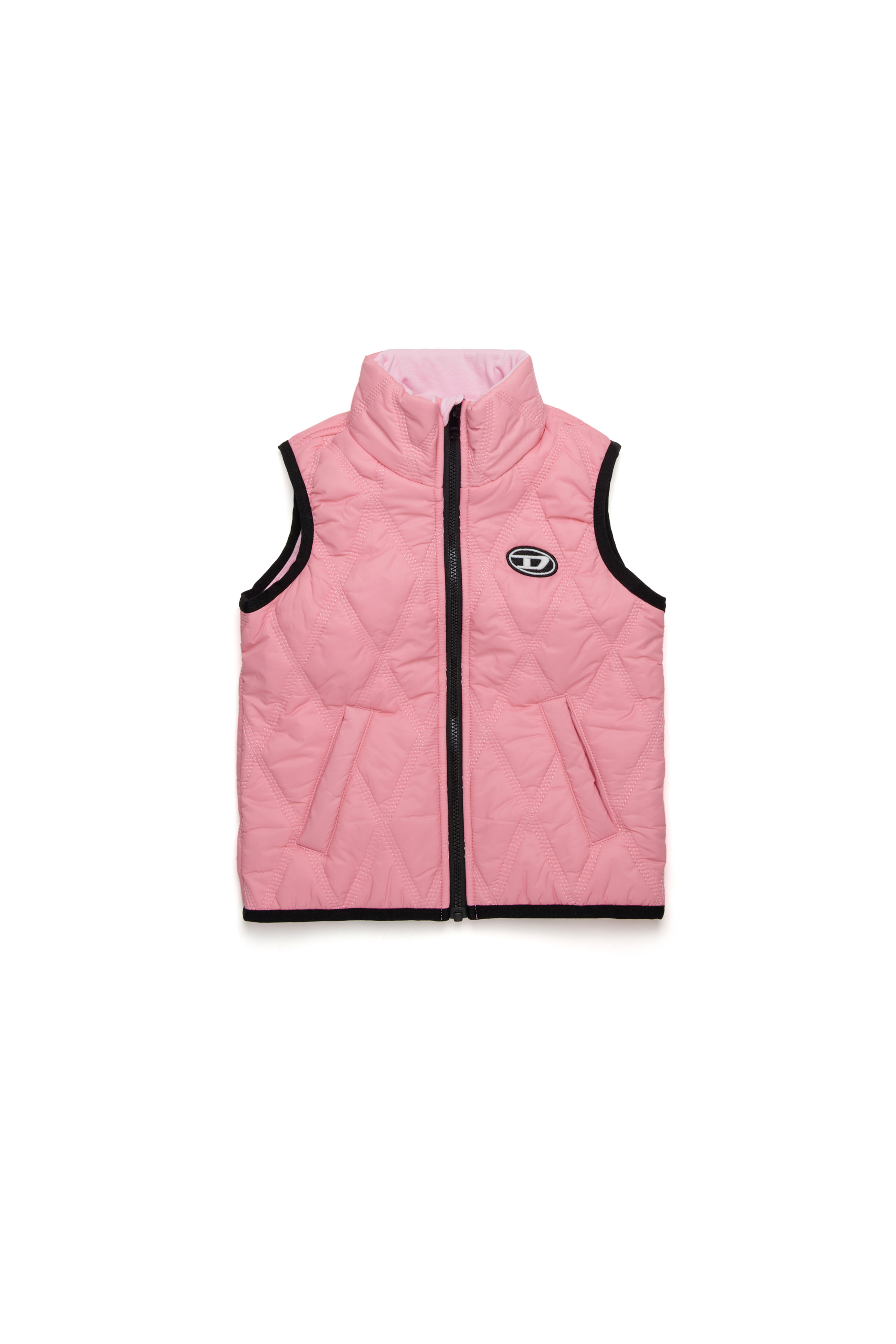 Diesel - JFOKKLOGONHB, Unisex's Quilted vest with Oval D patch in Pink - 1