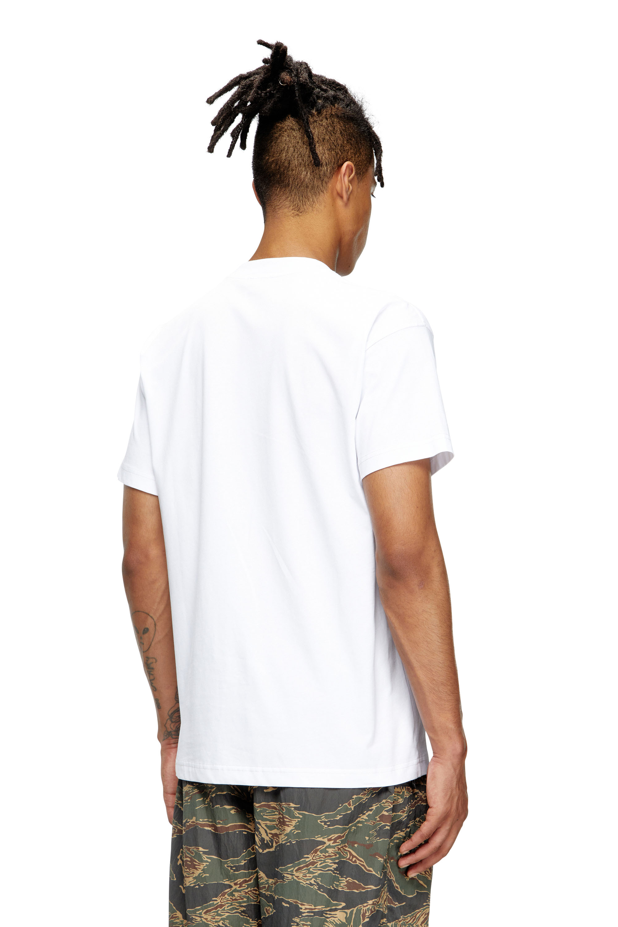 Diesel - T-NORM-T11, Man's T-shirt with Oval D logo in White - 4