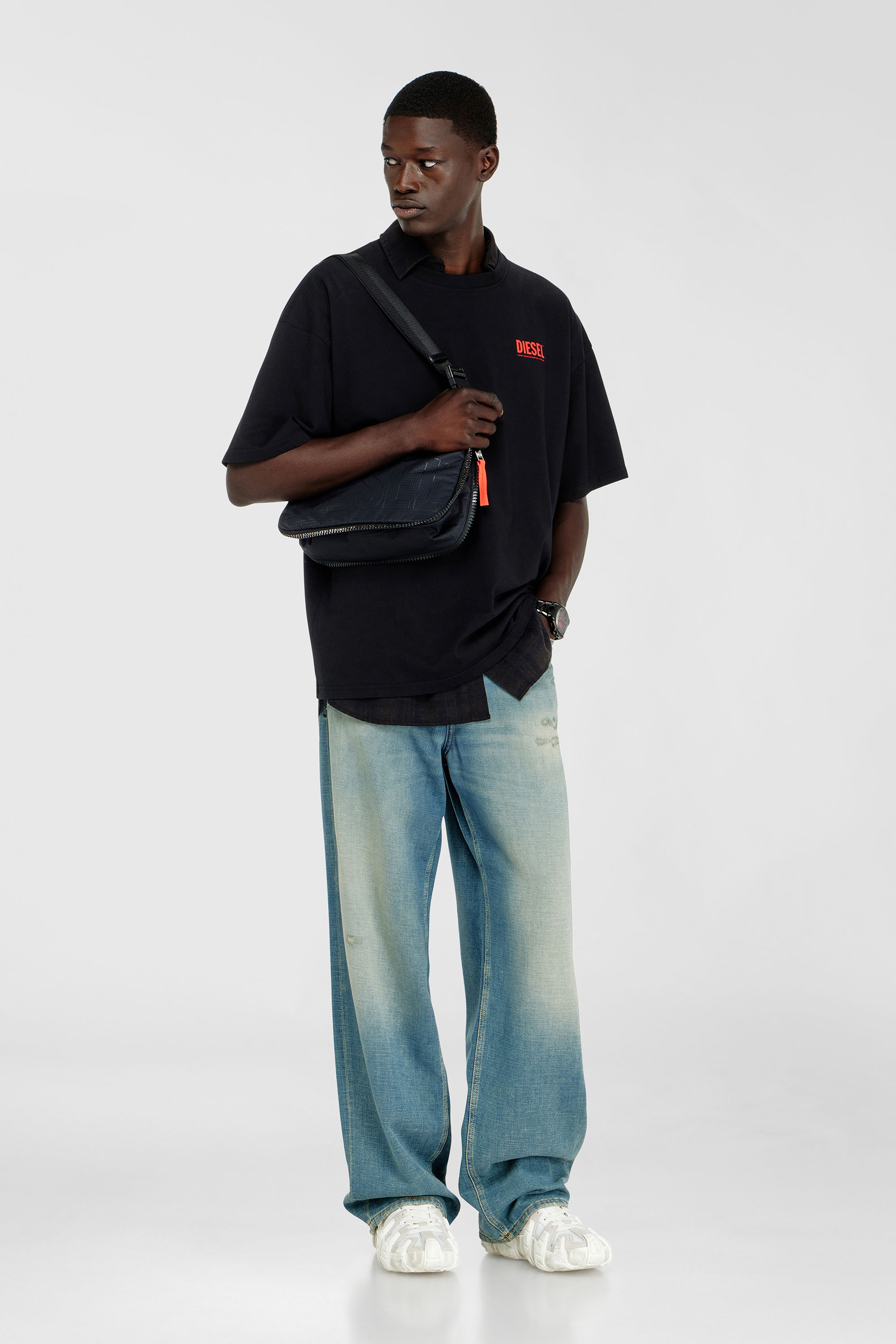 Cotton T-shirt with Diesel Biscotto print
