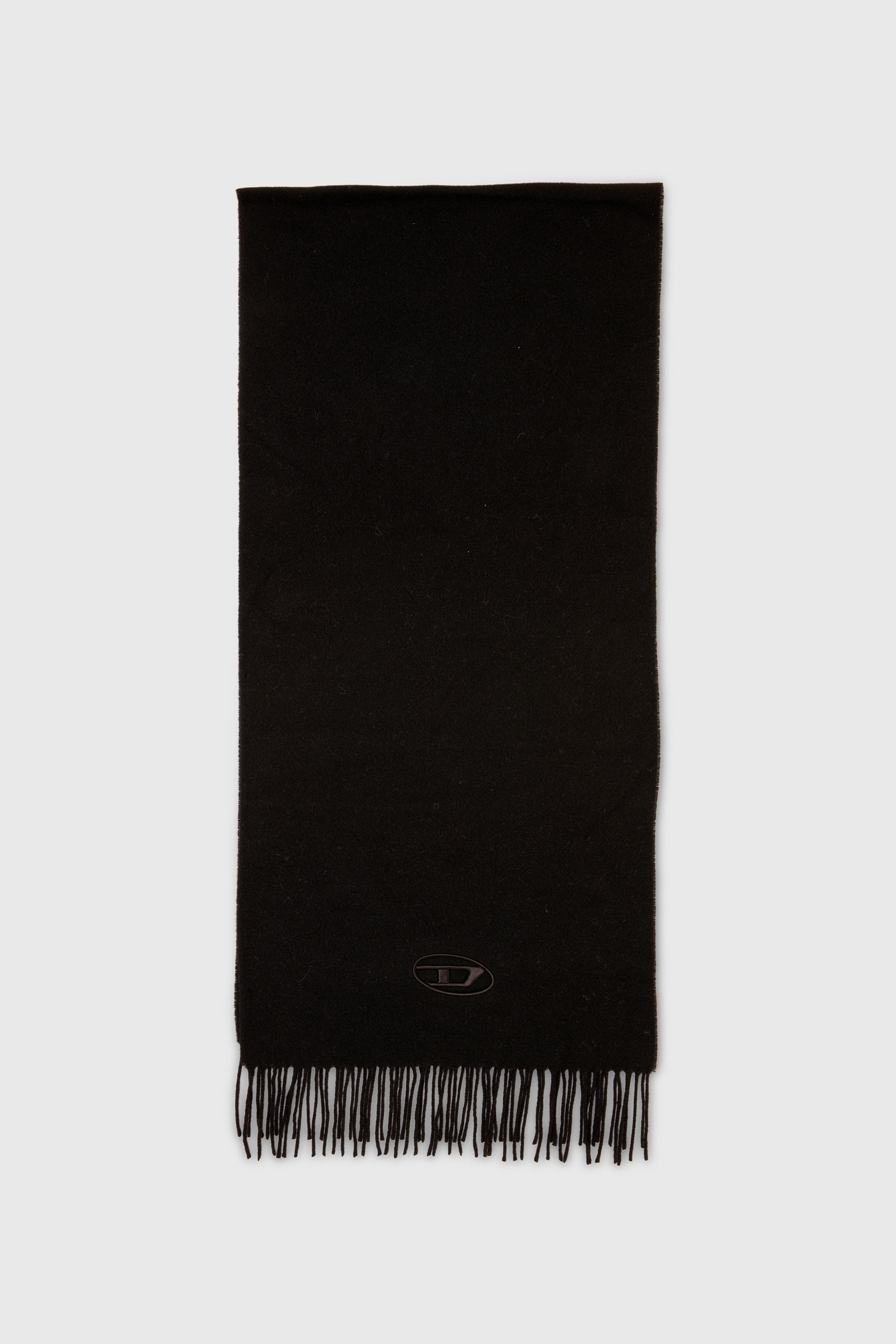 Wool-blend scarf with fringed edges