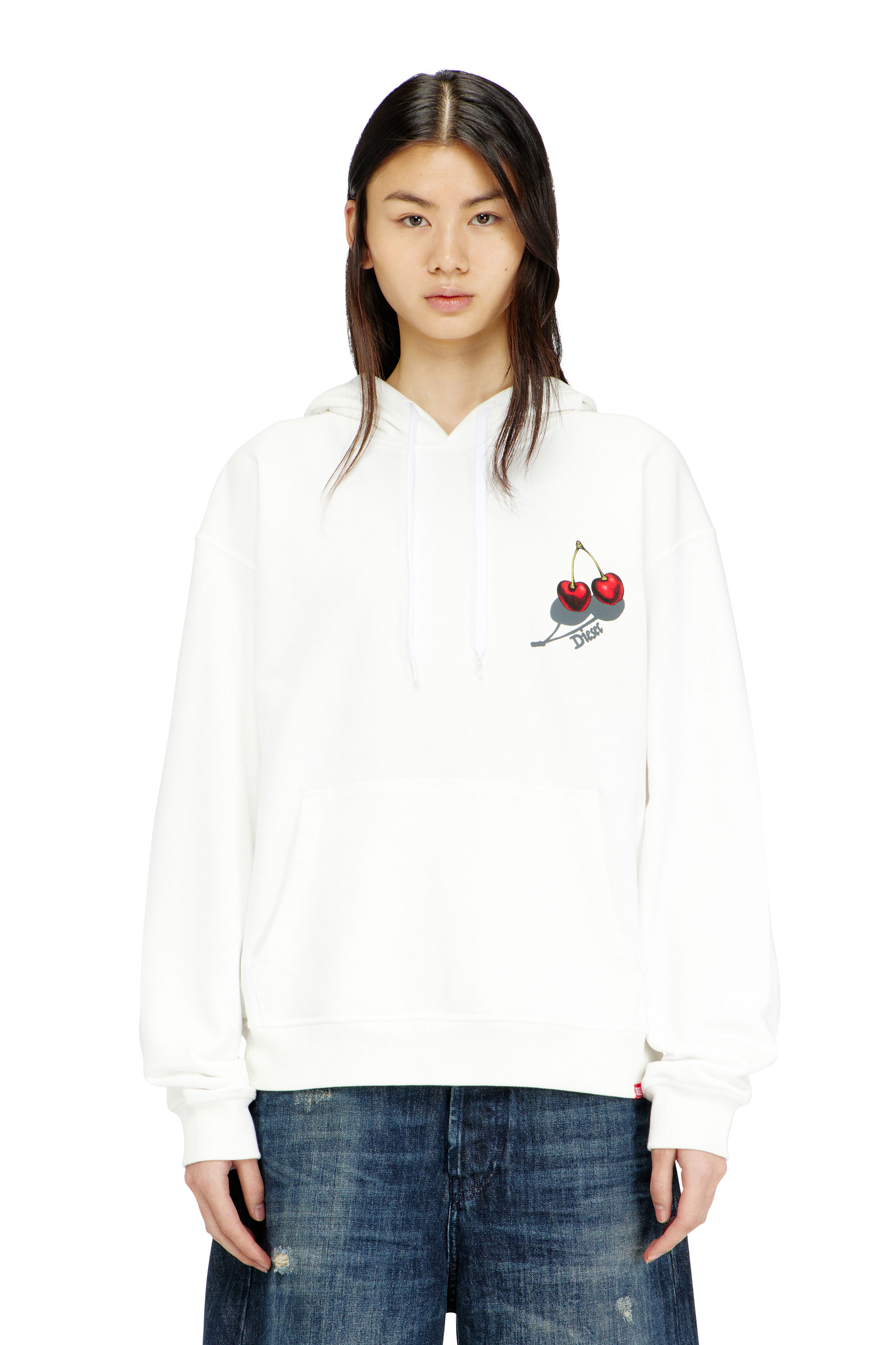 Diesel - SV-S-NORM-HOOD-CHER, Unisex's Hoodie in cotton with cherry graphic in White - 5