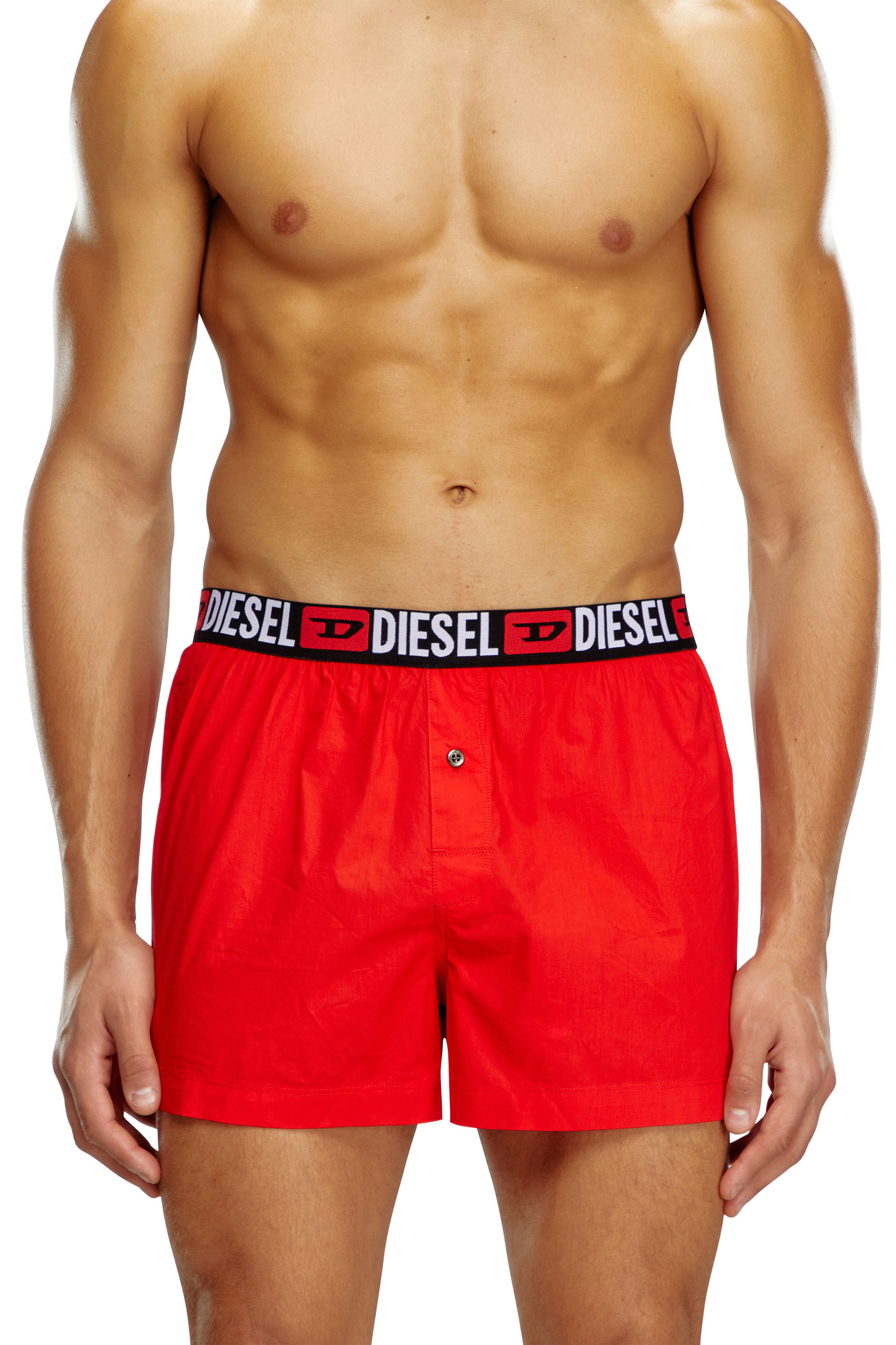 Diesel - UMBX-STARKTWOPACK, Man's Two-pack boxers with logo waist in Black/Red - 2