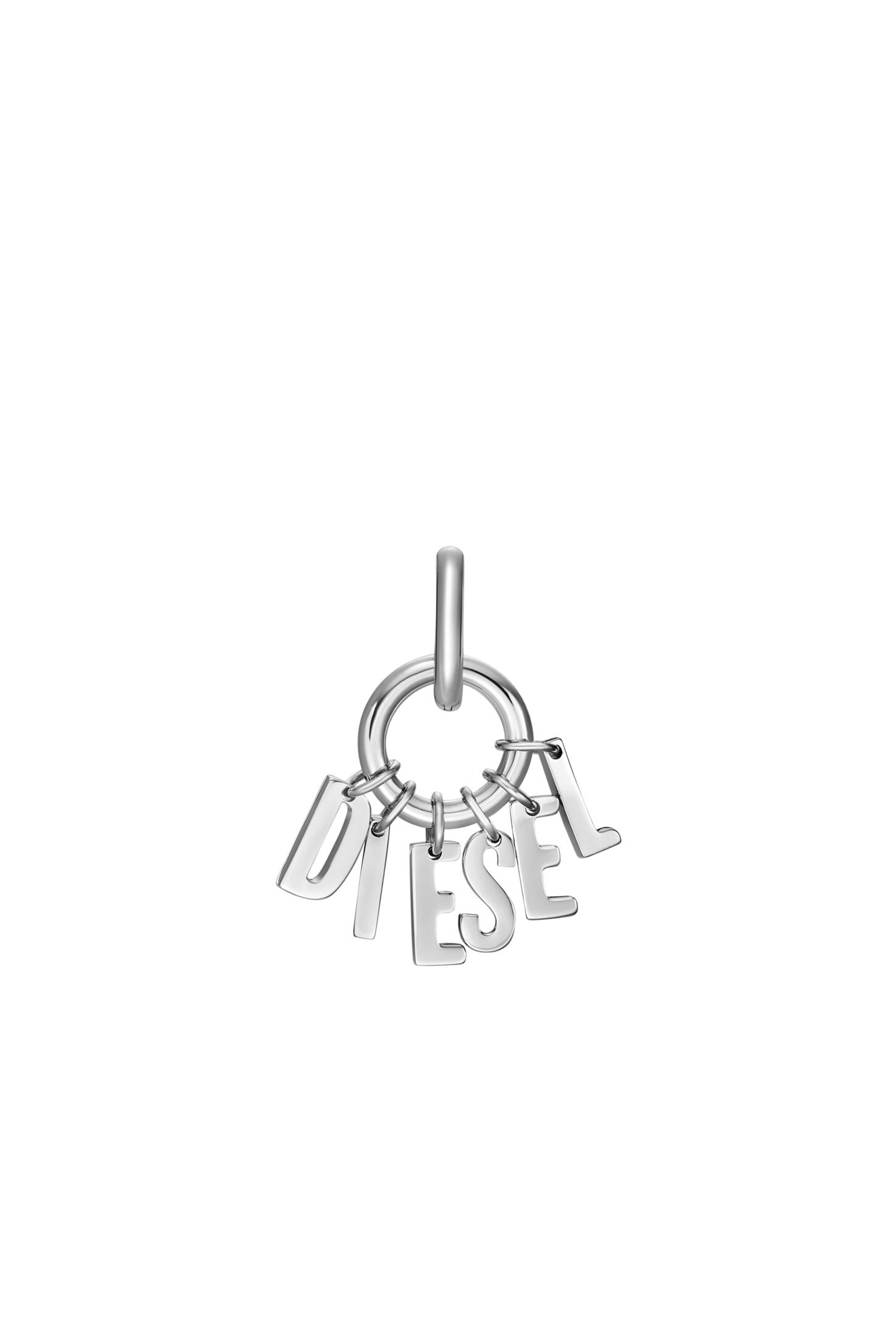 Diesel - DX1492, Unisex Stainless steel hoop earring in Silver - Image 2