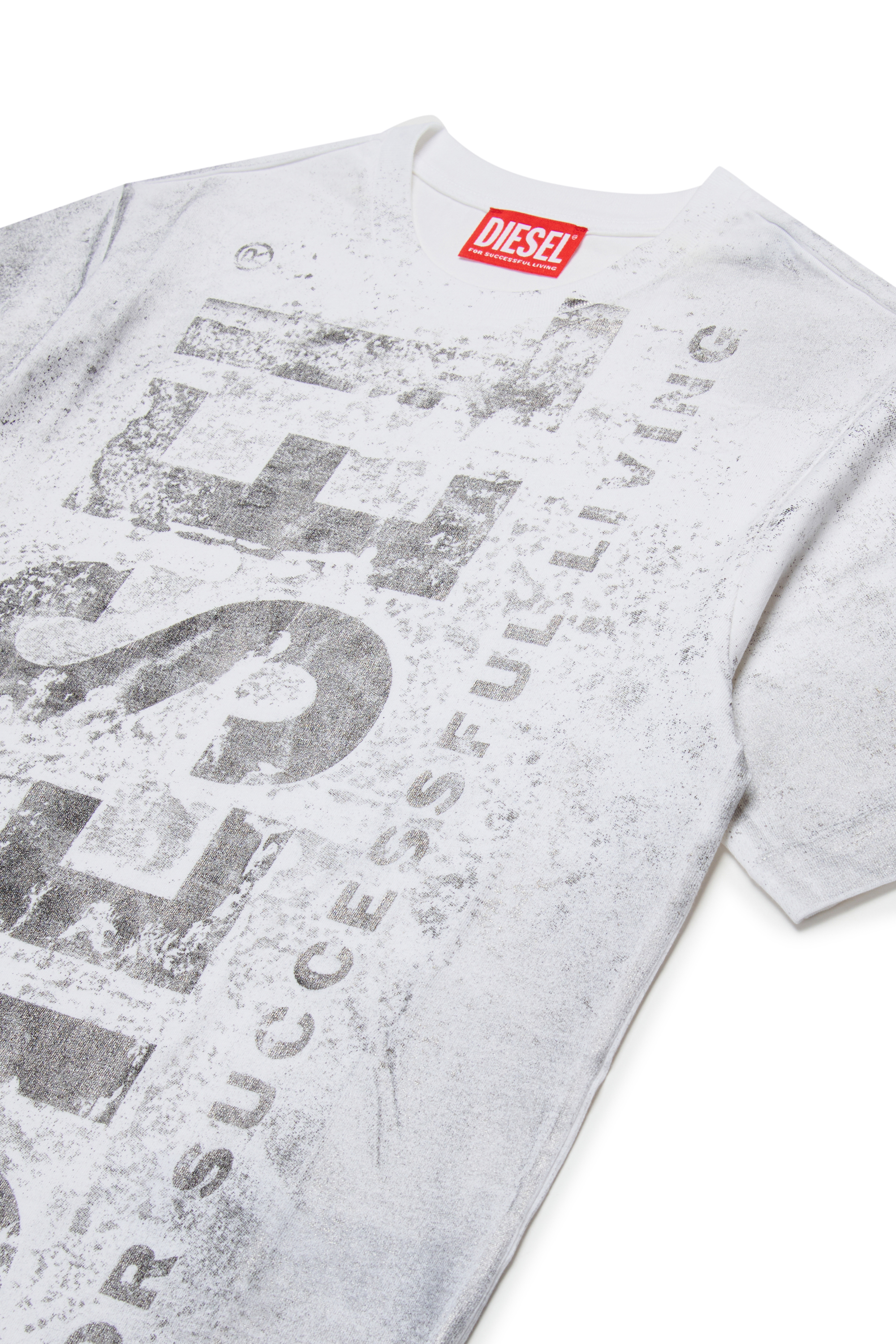 Diesel - TBOXTQ23 OVER, Man's Cotton t-shirt with logo print in White - 3