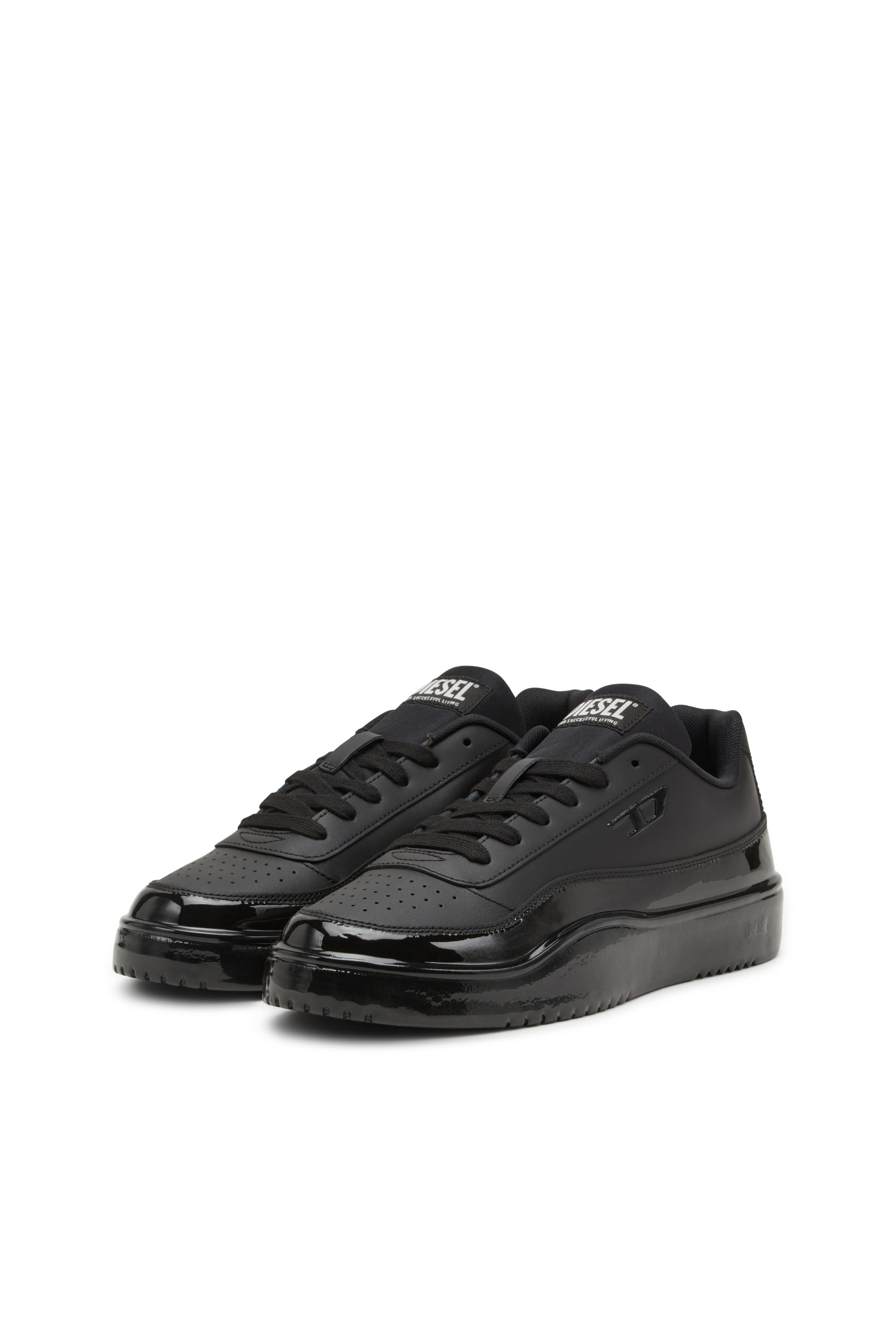 Diesel - S-TRACKER-D LOW, Man's S-Tracker-D-Silicone-dipped leather sneakers in Black - 8