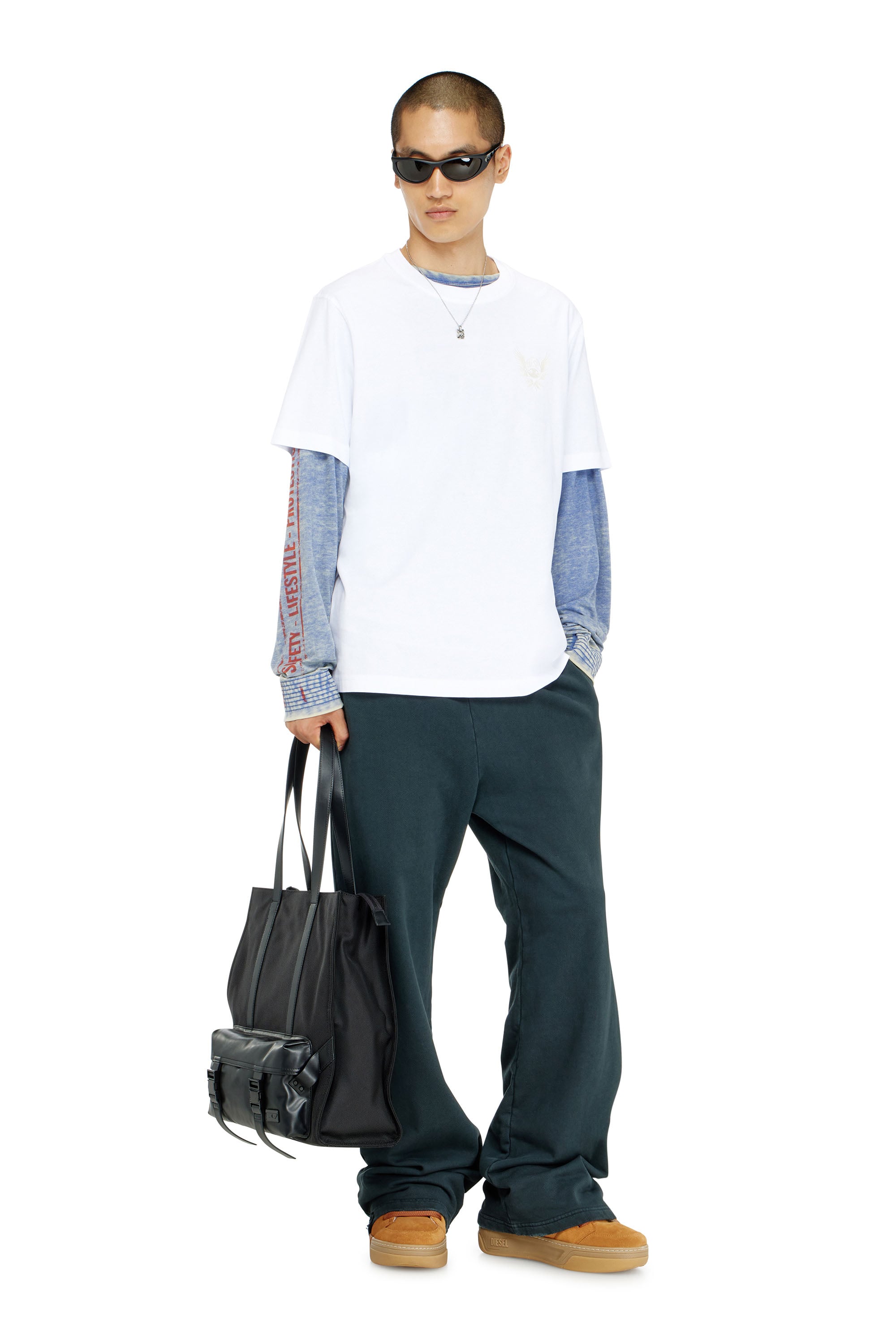 Diesel - T-ADJUST-AA8, Man's Cotton T-shirt with chest logo motif in White - 2