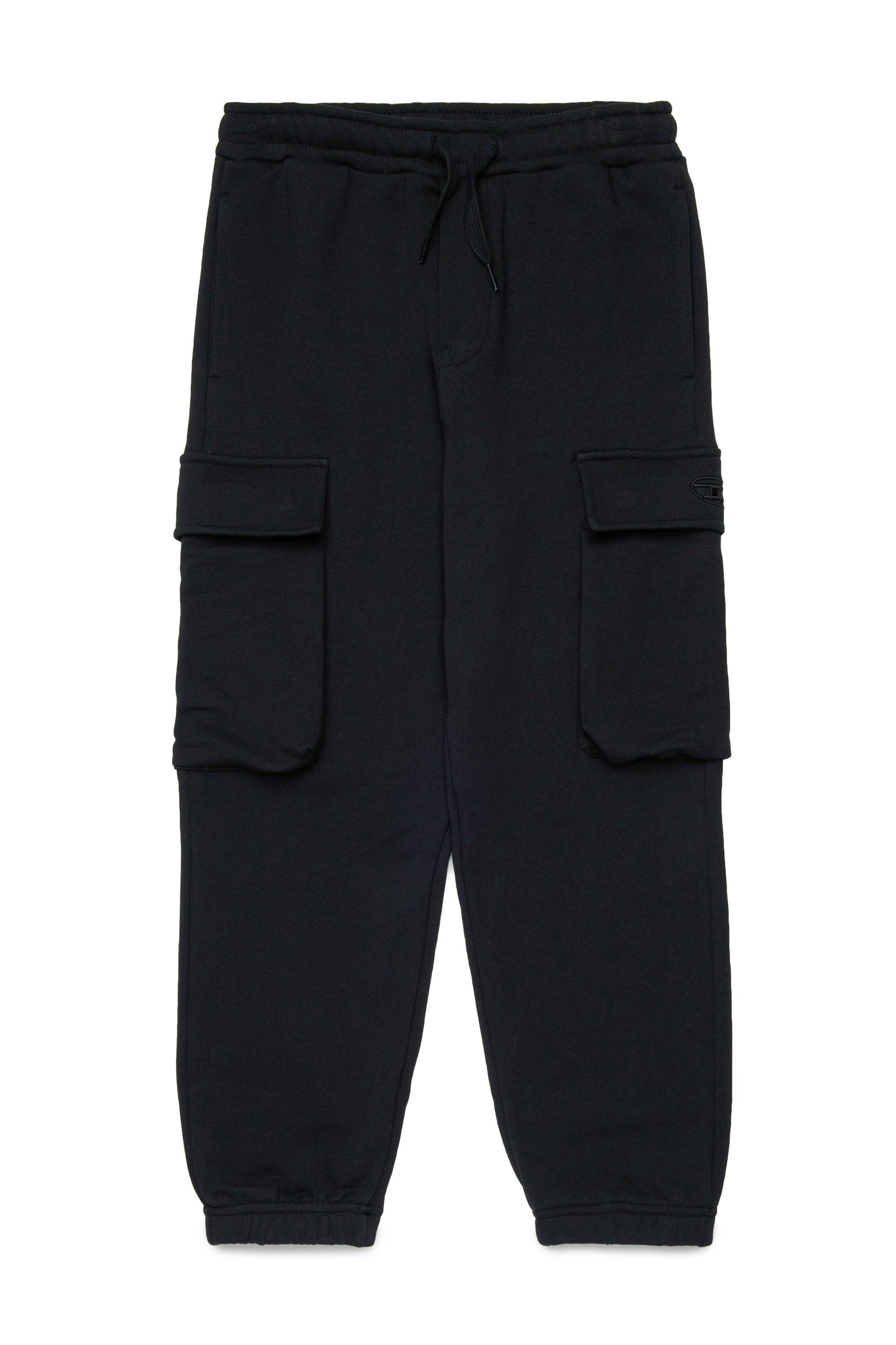 Diesel - PLEKOX, Man's Cargo sweatpants with Oval D embroidery in Black - 1