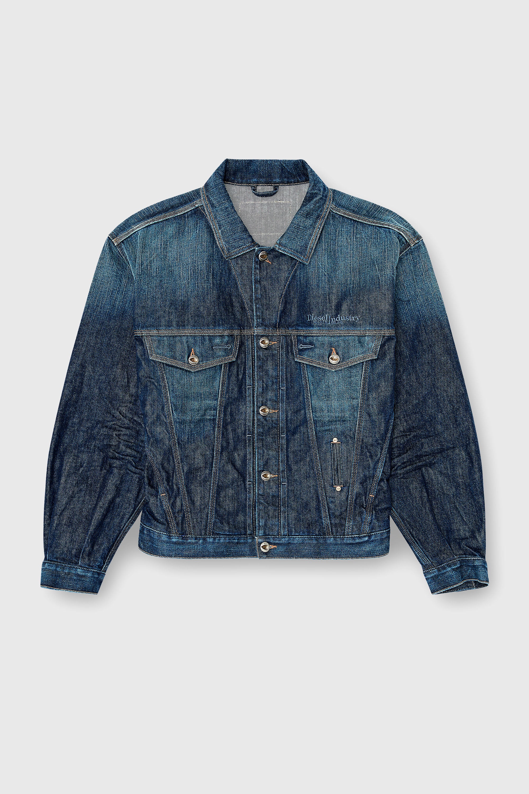 Diesel - D-DENVER-CL, Unisex's Trucker jacket in selvedge denim in Medium blue - 2