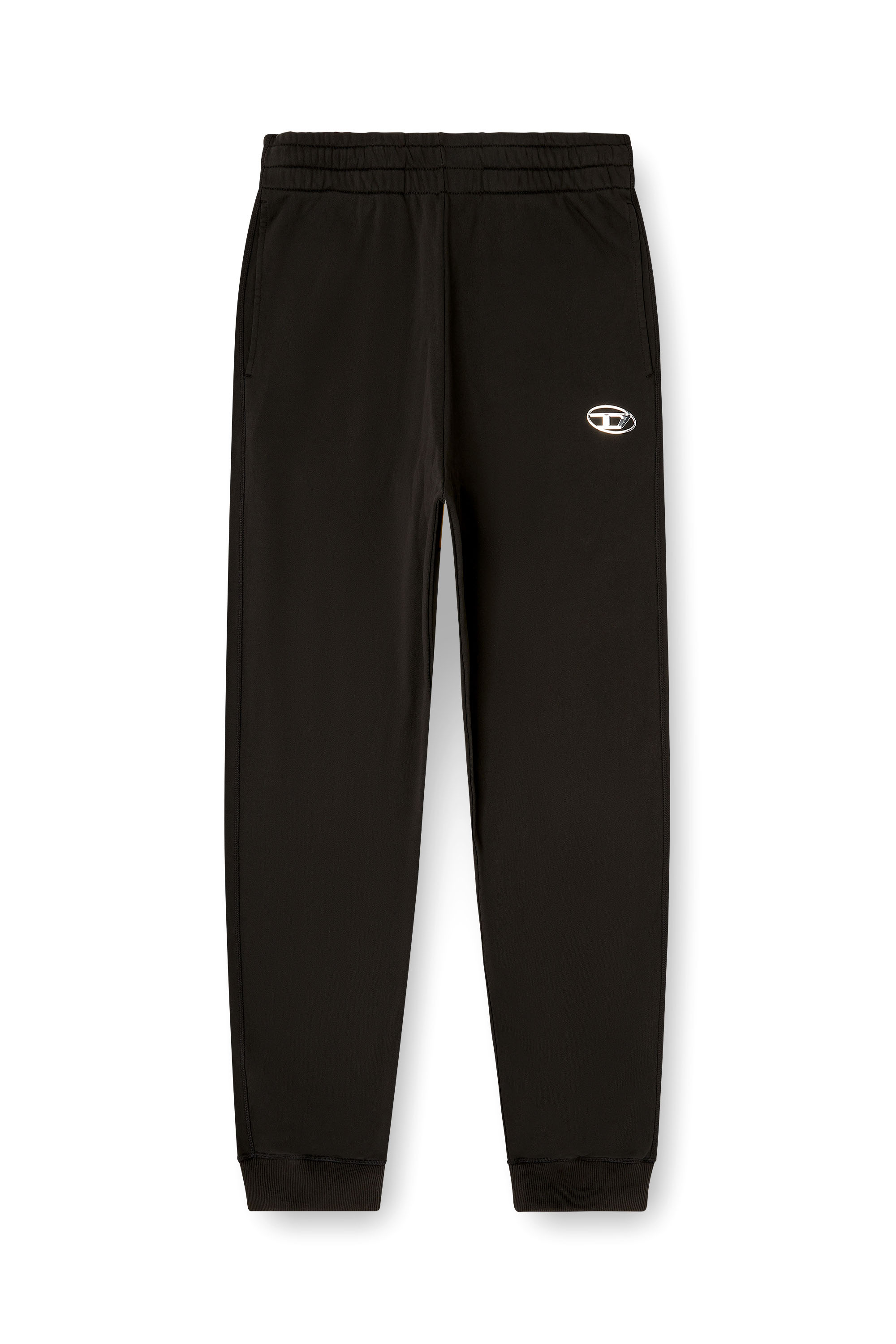 P-MARKY-IOD, Black Diesel - P-MARKY-IOD, Man's Cotton sweatpants with metallic Oval D in Black - 2