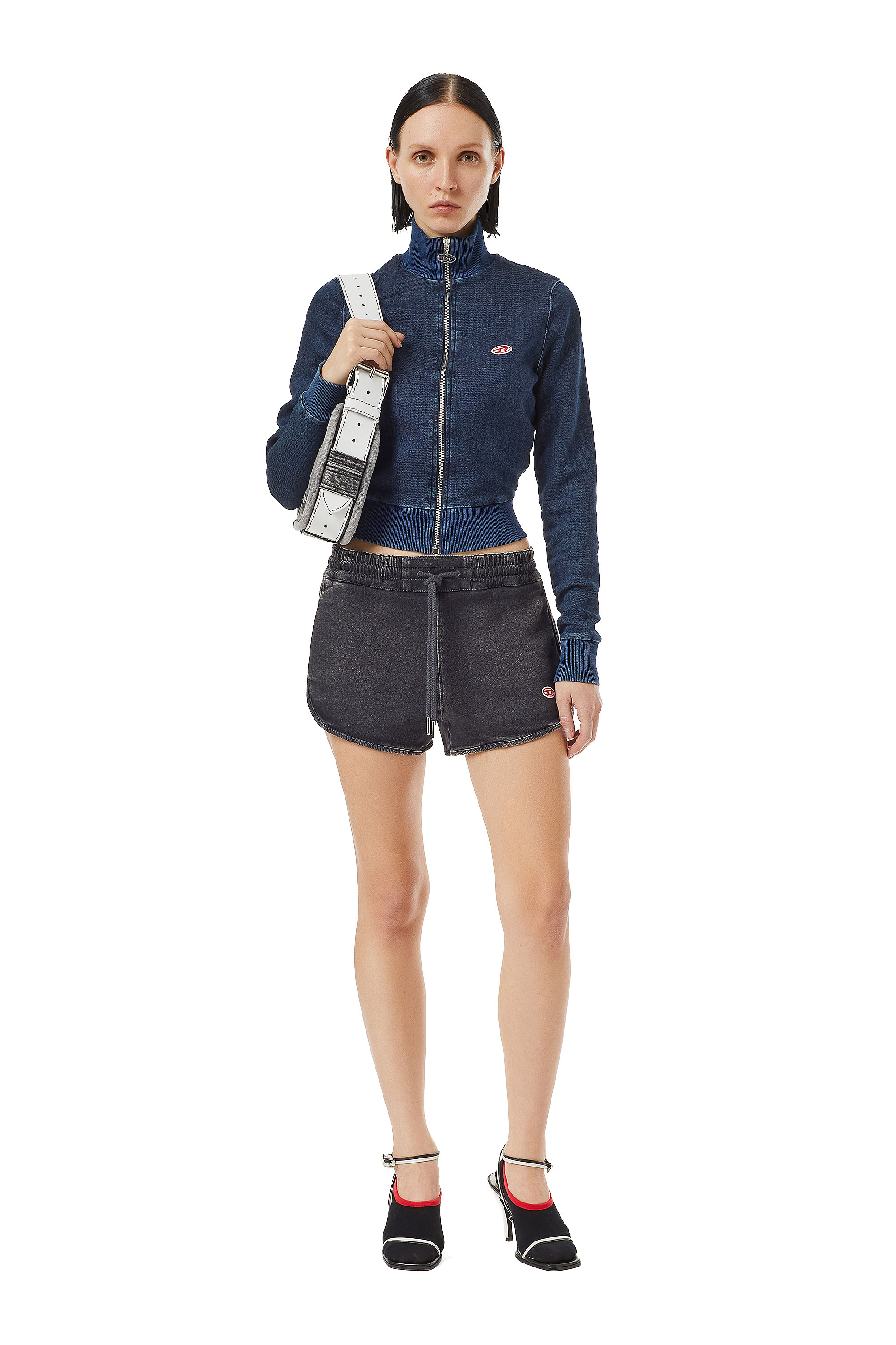 Diesel - D-SUNNY TRACK DENIM RUNNING SHORTS, Black/Dark grey - Image 5