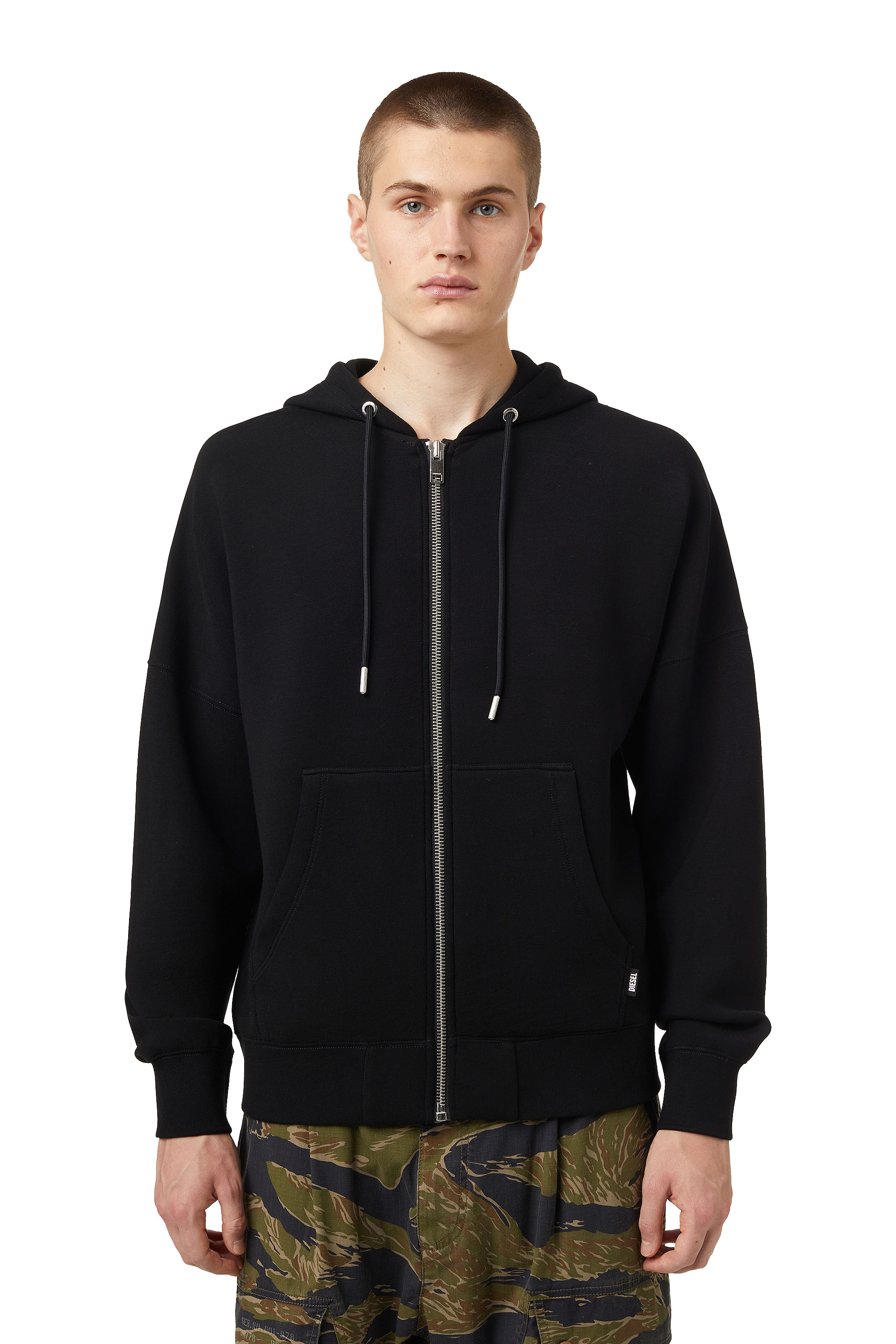 S-KRIB-HOOD-ZIP, Black - Sweaters