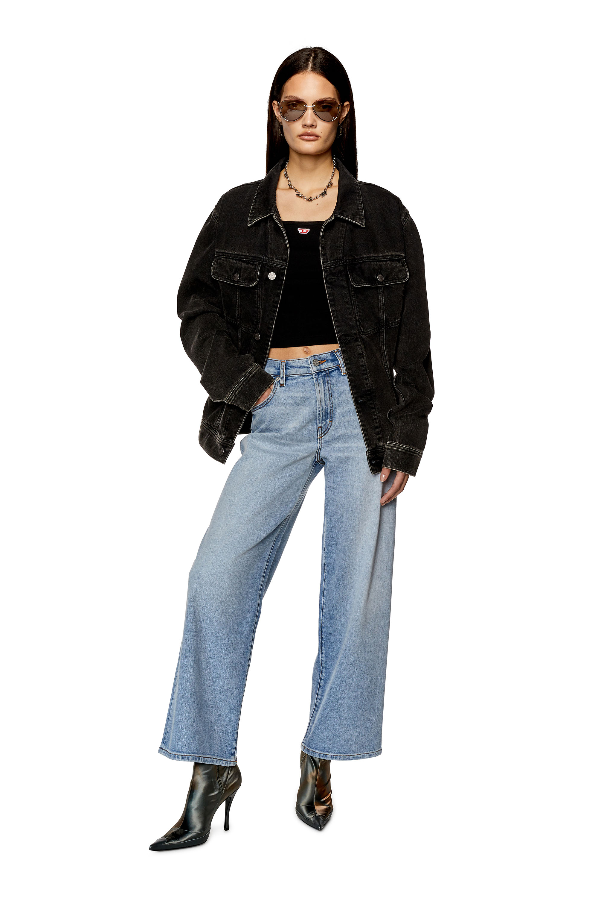 Diesel - 2000 Widee 0AJAT Bootcut and Flare Jeans, Light Blue - Image 4