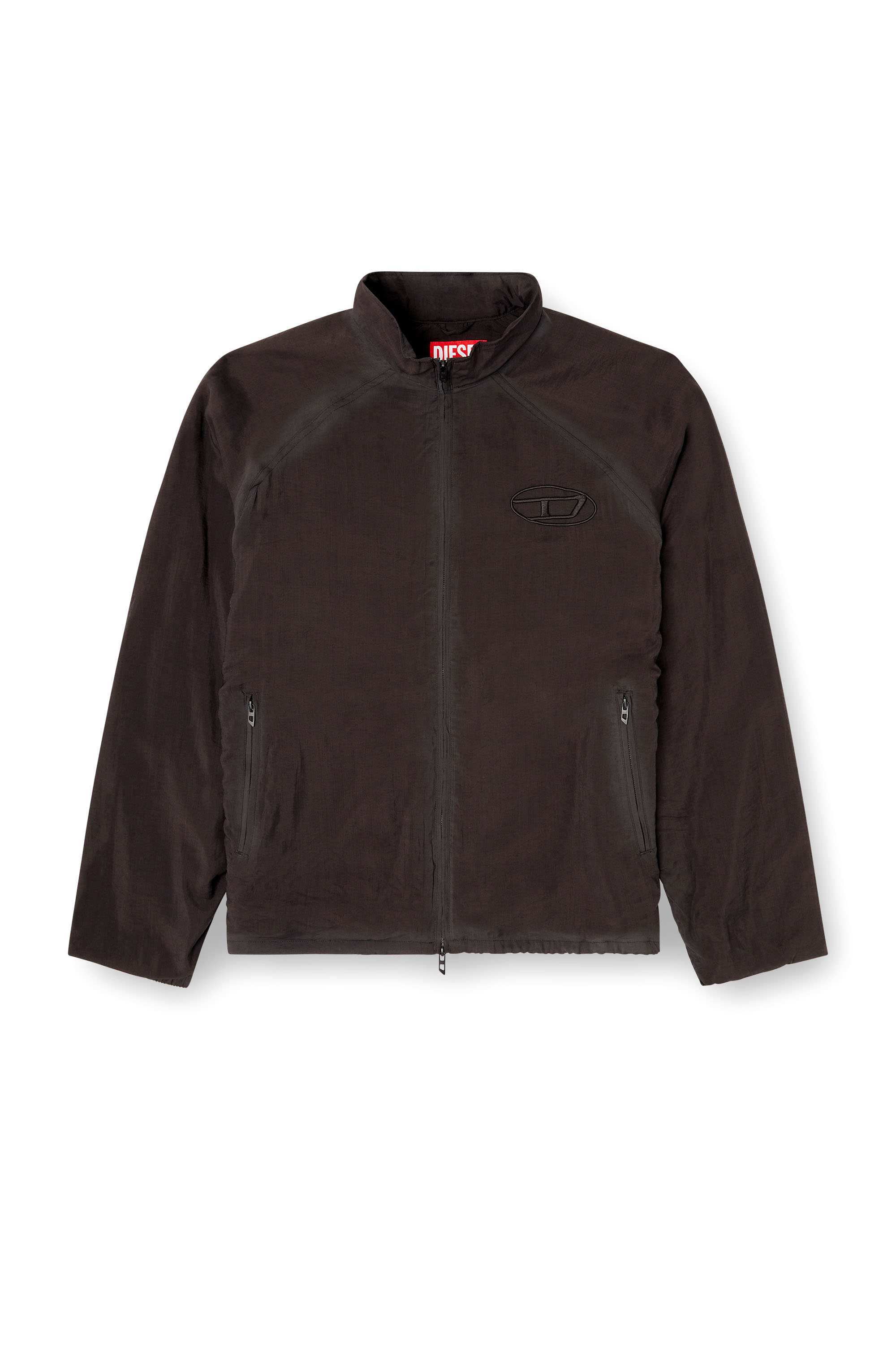 Diesel - J-HENRI-SOUVENIR, Man's Souvenir-style embroidered track jacket in Dark grey - 3
