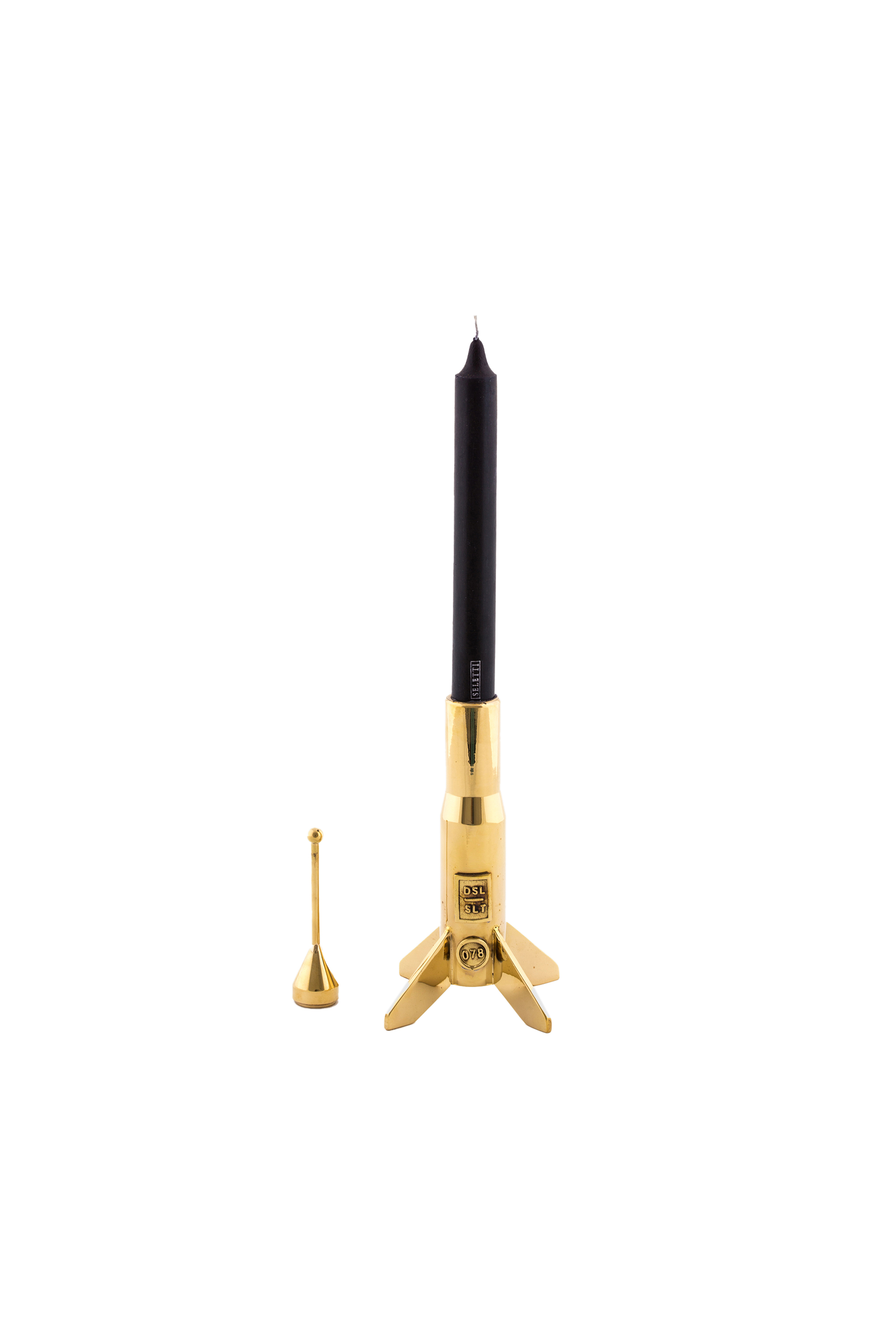 Diesel - 10877 COSMIC DINER, Unisex's Gold brass candle holder, &oslash; cm 13 / 5.1" in Gold - 1