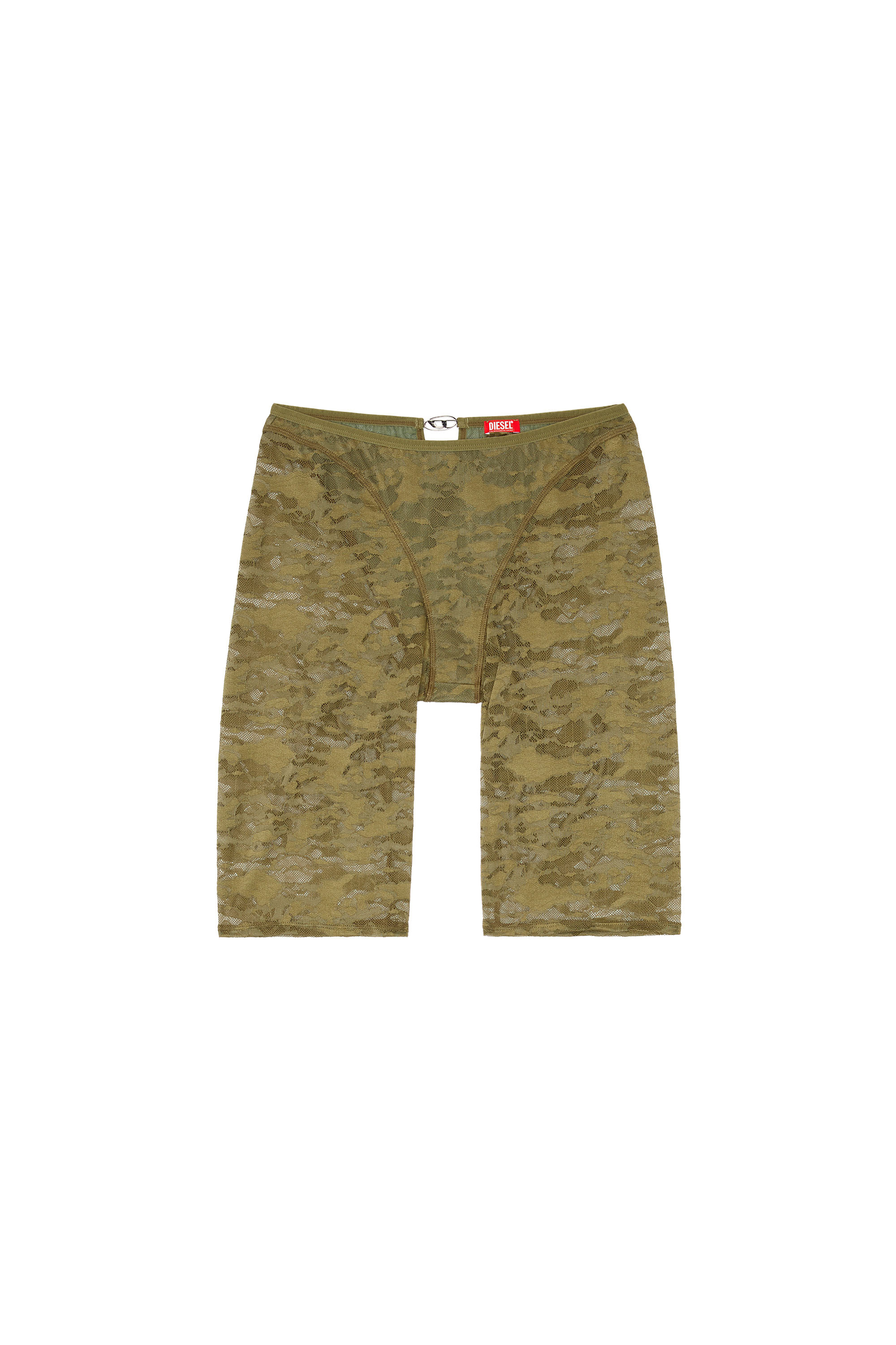 Diesel - UFLB-D-OVAL-LACE-SHORT, Woman's Camo lace shorts with Oval D plaque in Military Green - 4