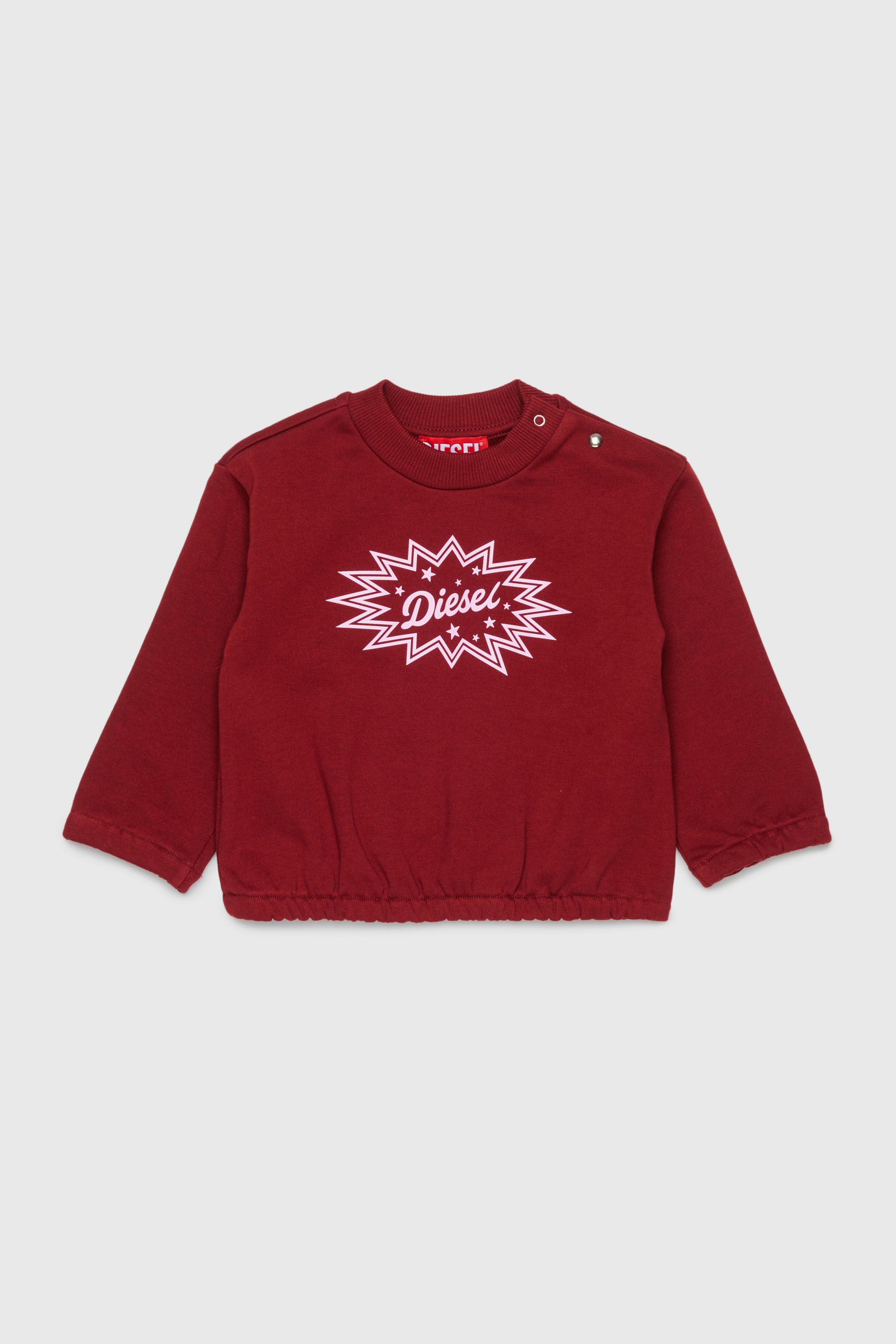 Diesel - SFUMB, Woman's Cotton sweatshirt with starburst logo print in Red - 1