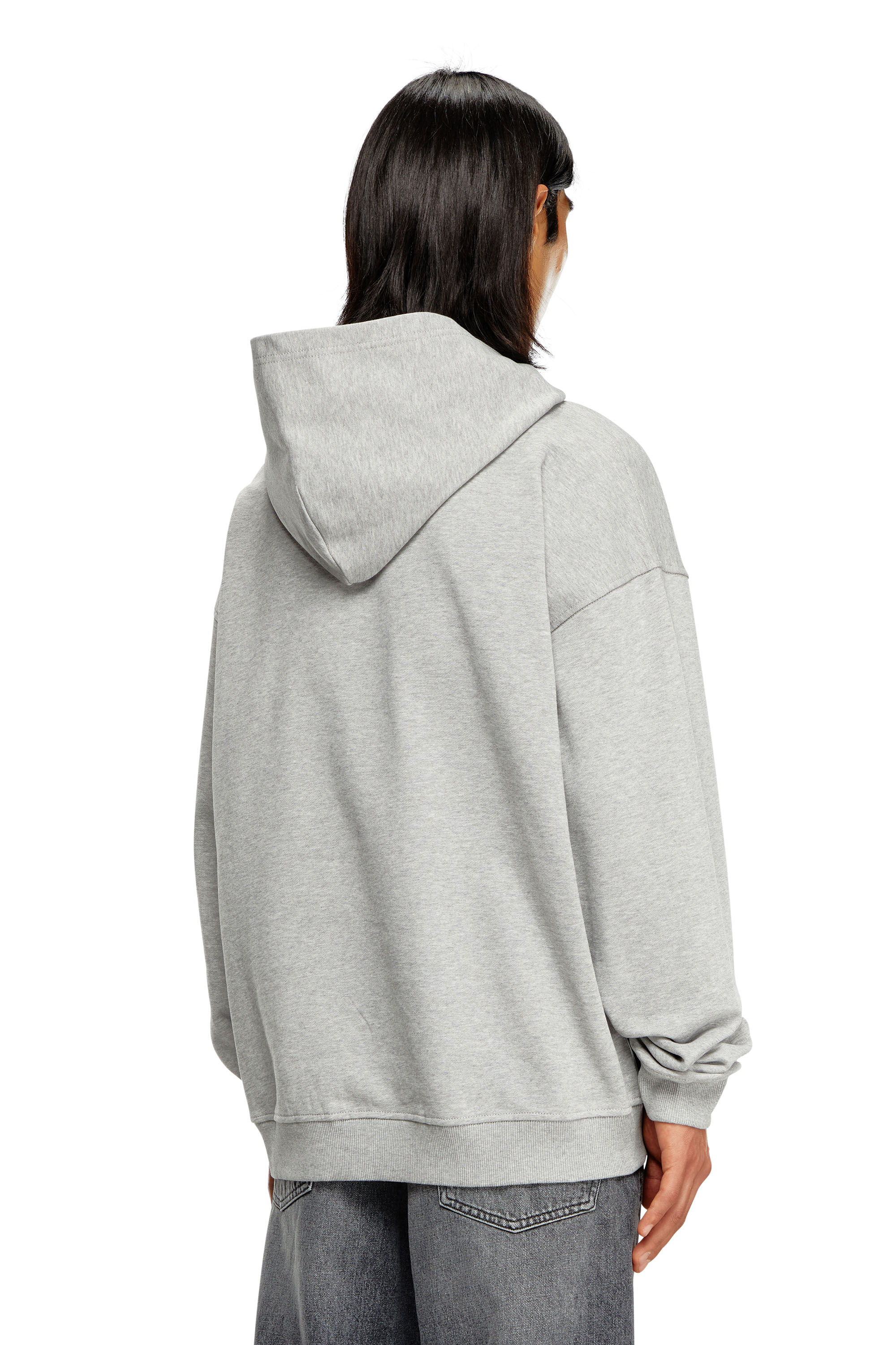 Diesel - S-BOXT-HOOD-D, Man's Hoodie with D logo patch in Light Grey - 4