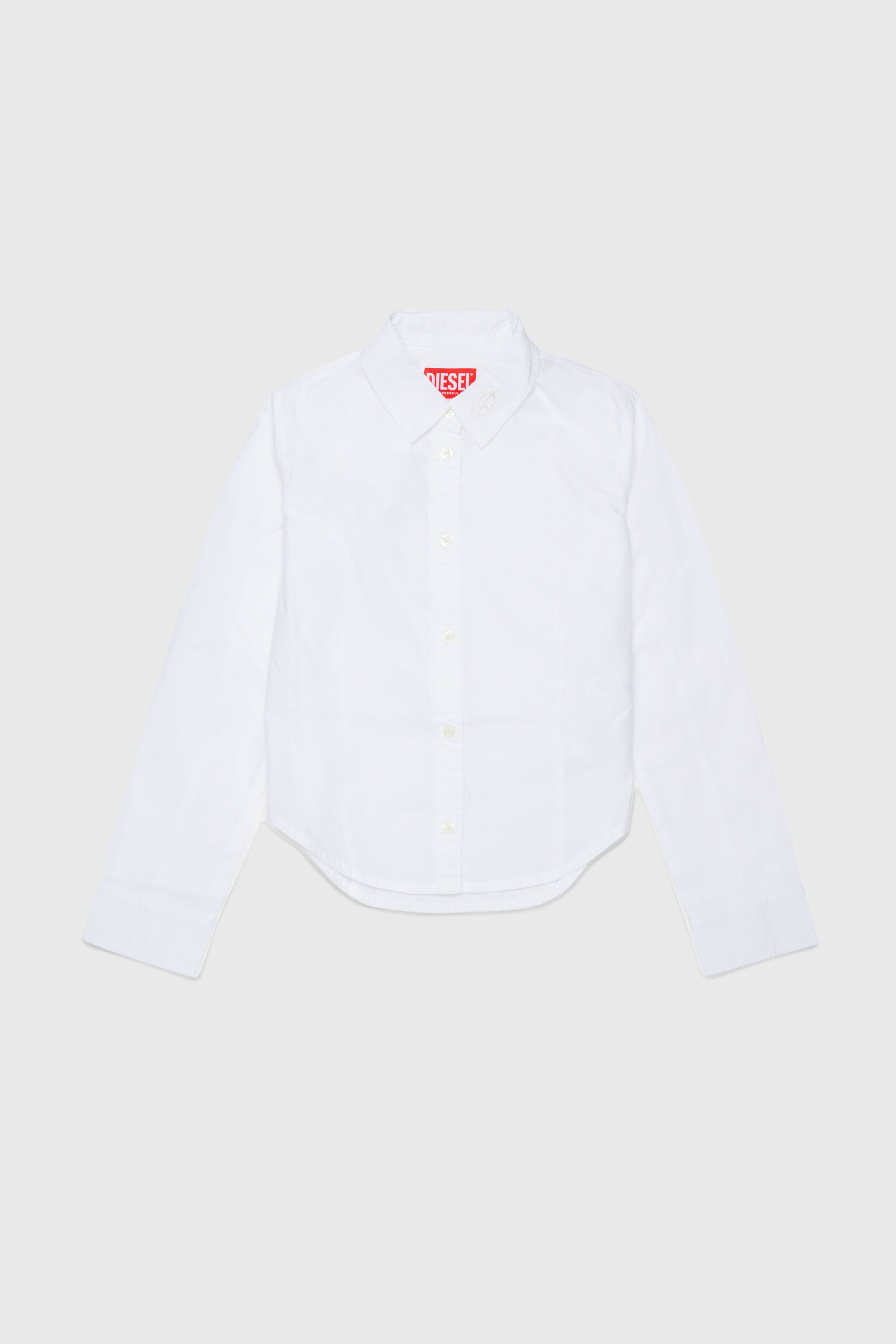 Diesel - CLAIRE, Woman's Cotton shirt with Oval D collar in White - 1