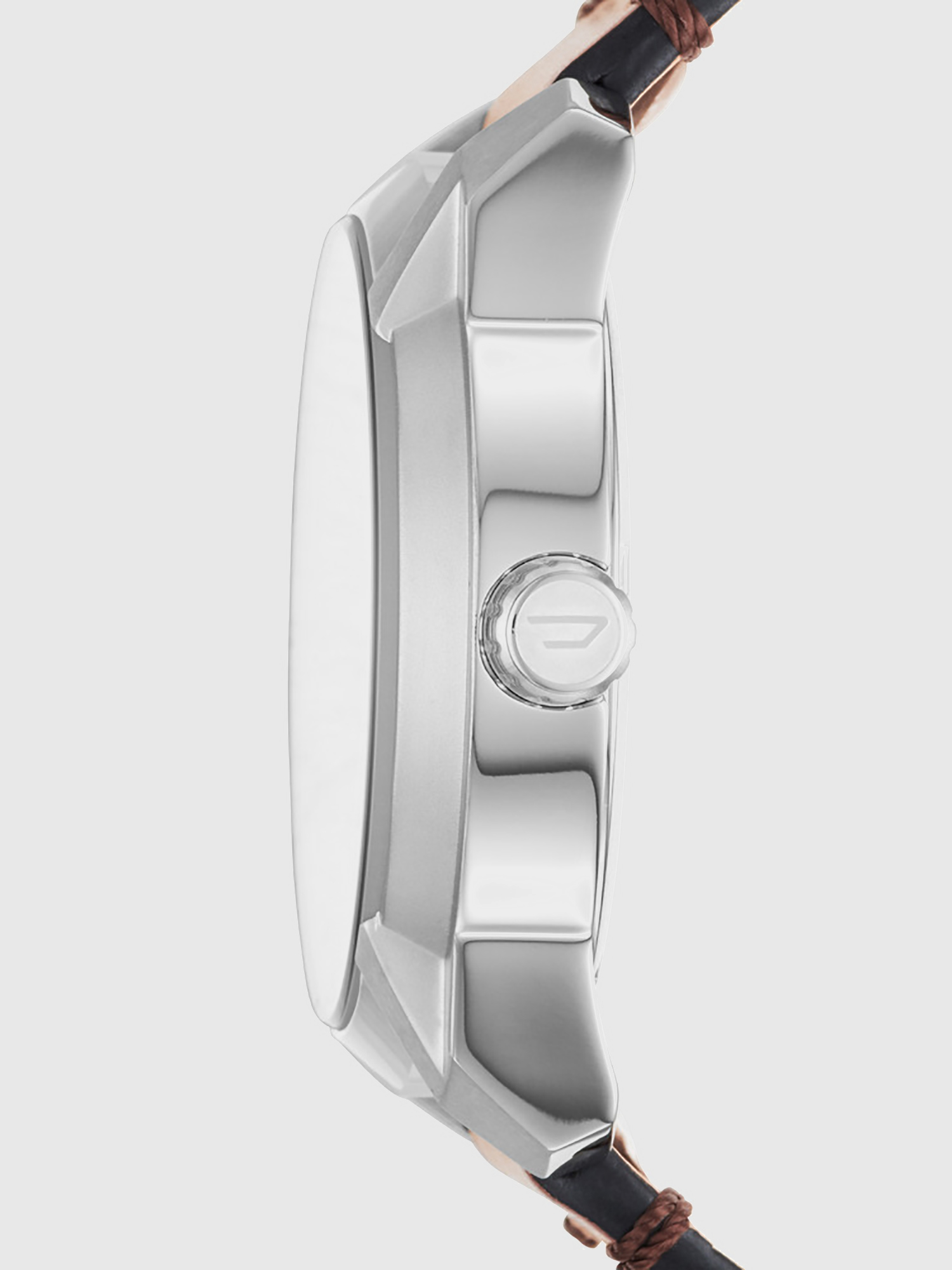 Diesel - DZ1847, Man's Leather strap watch with blue dial, 45 mm in Beige - 2