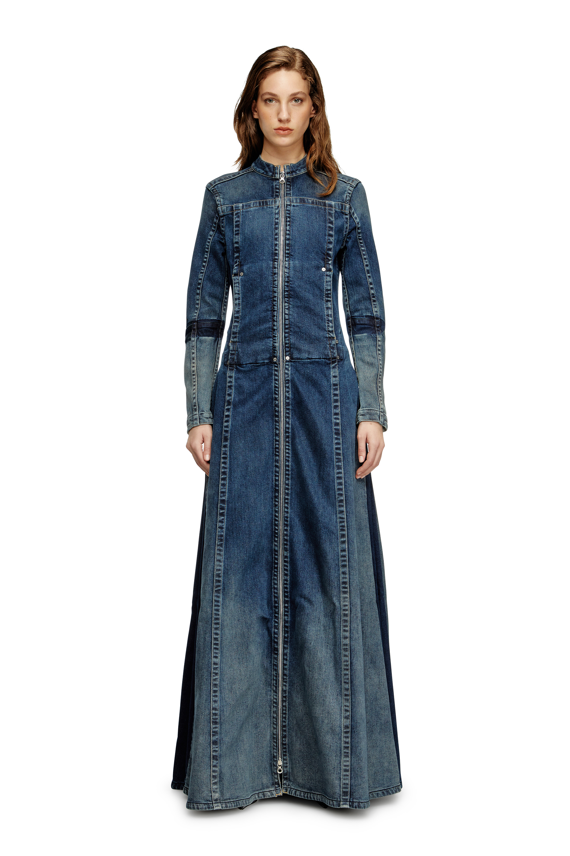 Diesel - DE-RO1-RE-FSG, Woman's Maxi dress in Rehab denim in Medium blue - 2