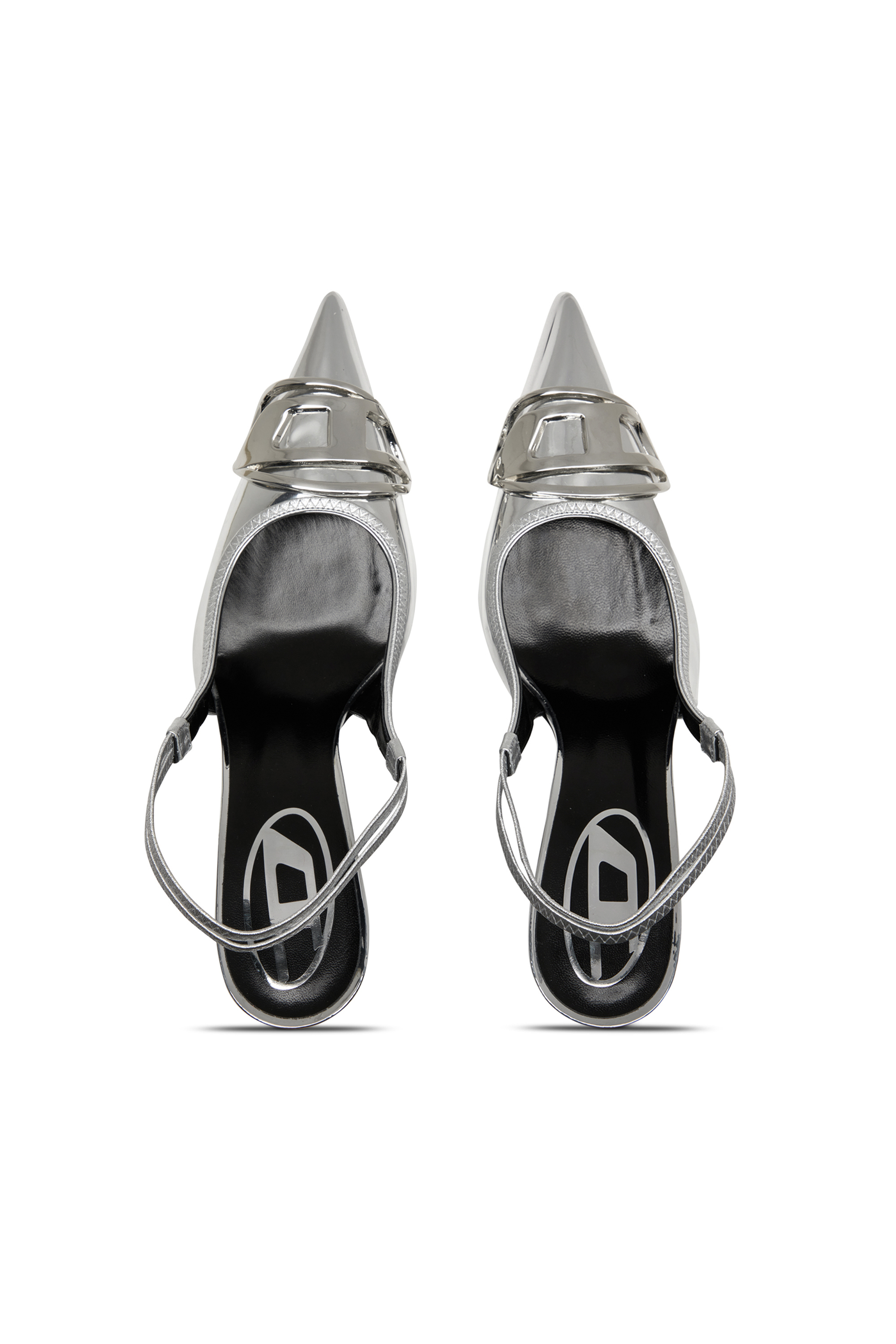 Diesel - D-VENUS SB, Woman's D-Venus-Slingback pumps with mirror finish in Silver - 4