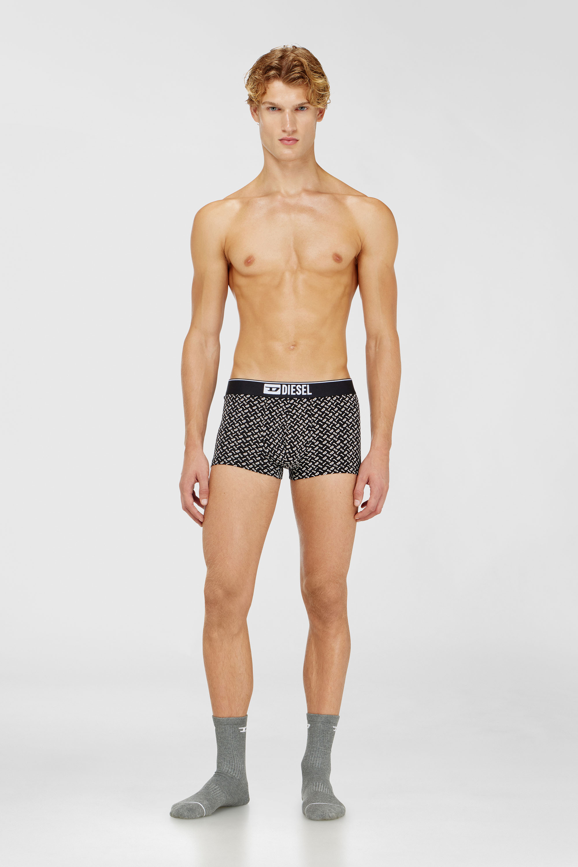 Three-pack of stretch cotton trunks with monogram