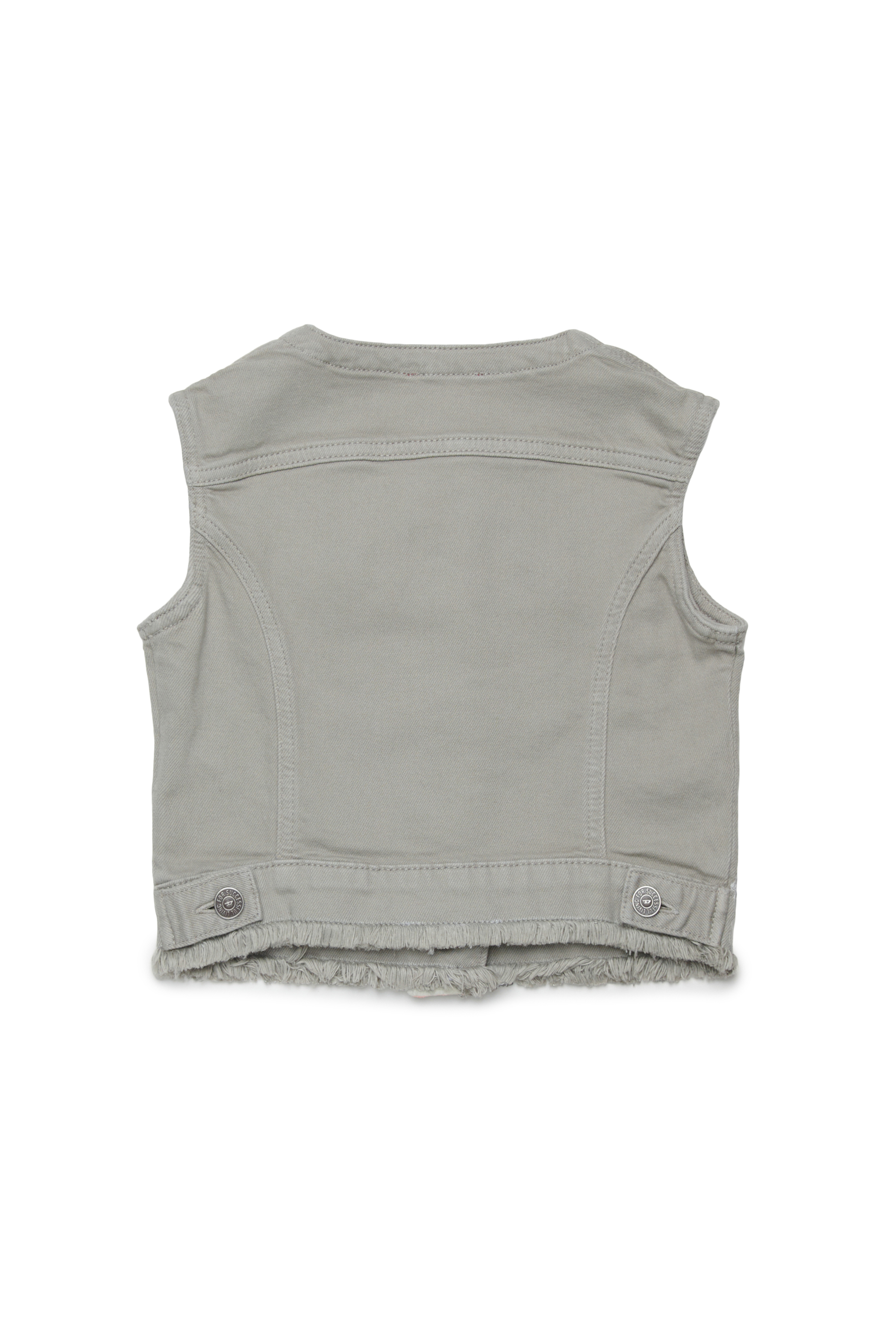 Diesel - JSLIMMY-SM-SP-J, Woman's Metallic-effect denim vest in Silver - 2