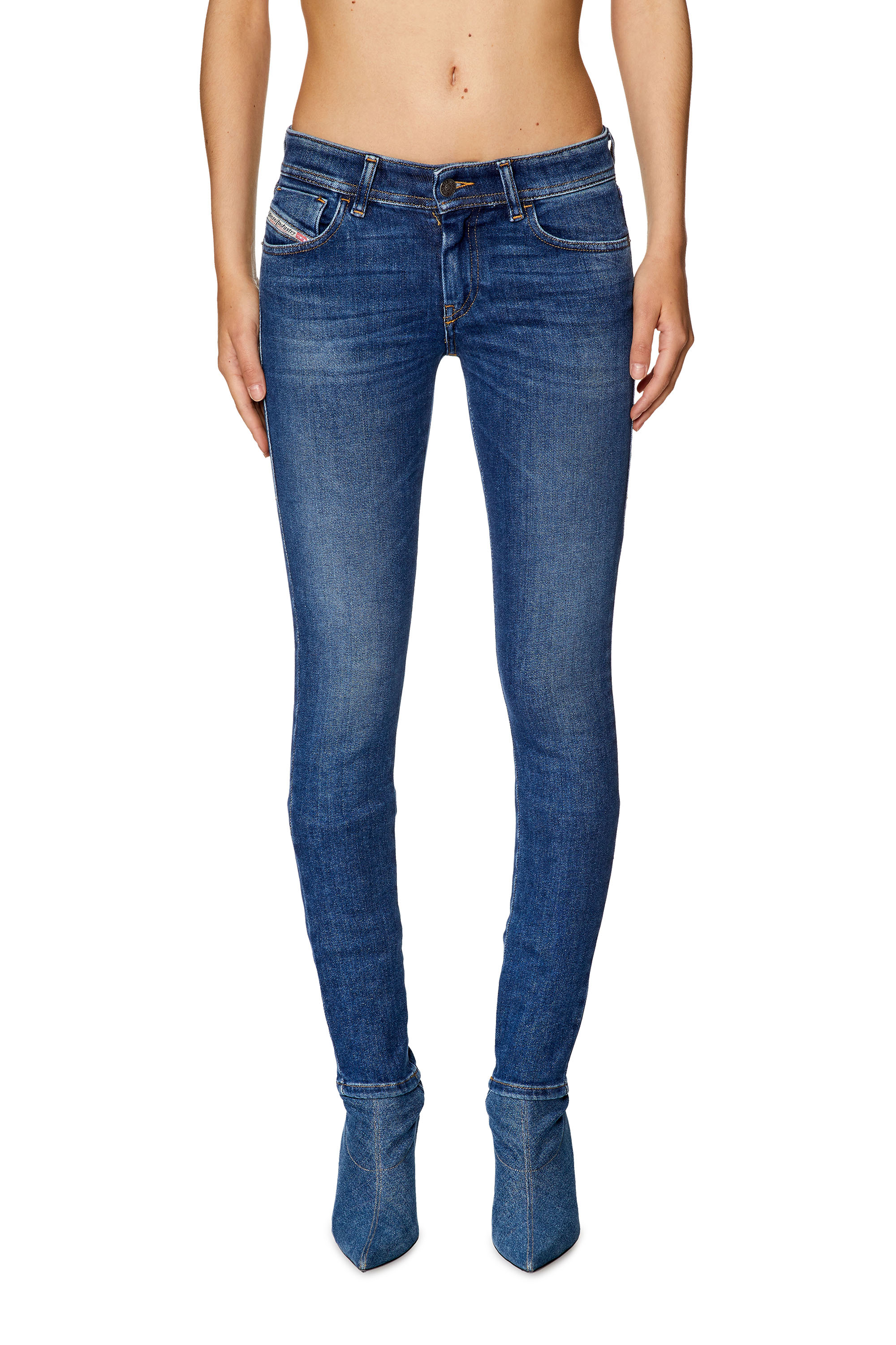 Diesel - 2018 SLANDY-LOW 09F86 Super skinny Jeans, Medium blue - Image 1